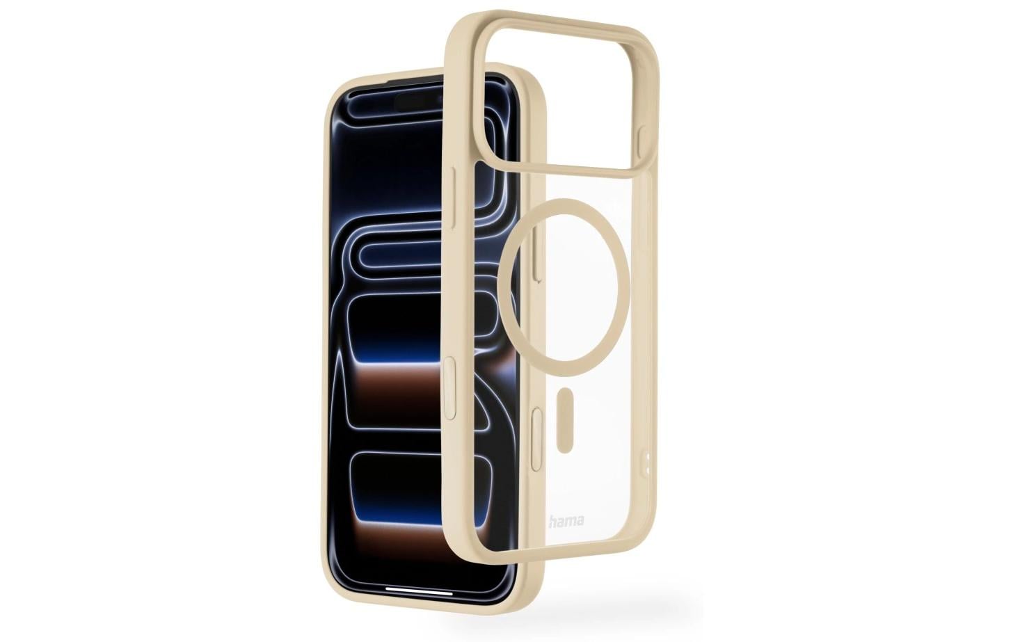Hama Frame Protect – Backcover – für Apple iPhone 17 Pro Max, MagSafe, PC+TPU, Beige