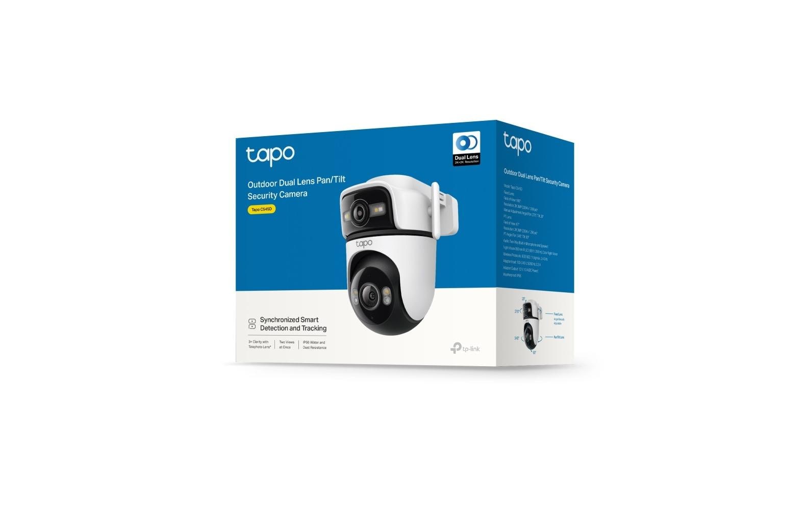 TP-Link Tapo C545D Netzwerkkamera – 2K (2304×1296), Reichweite 30 m, IP66, Weiss