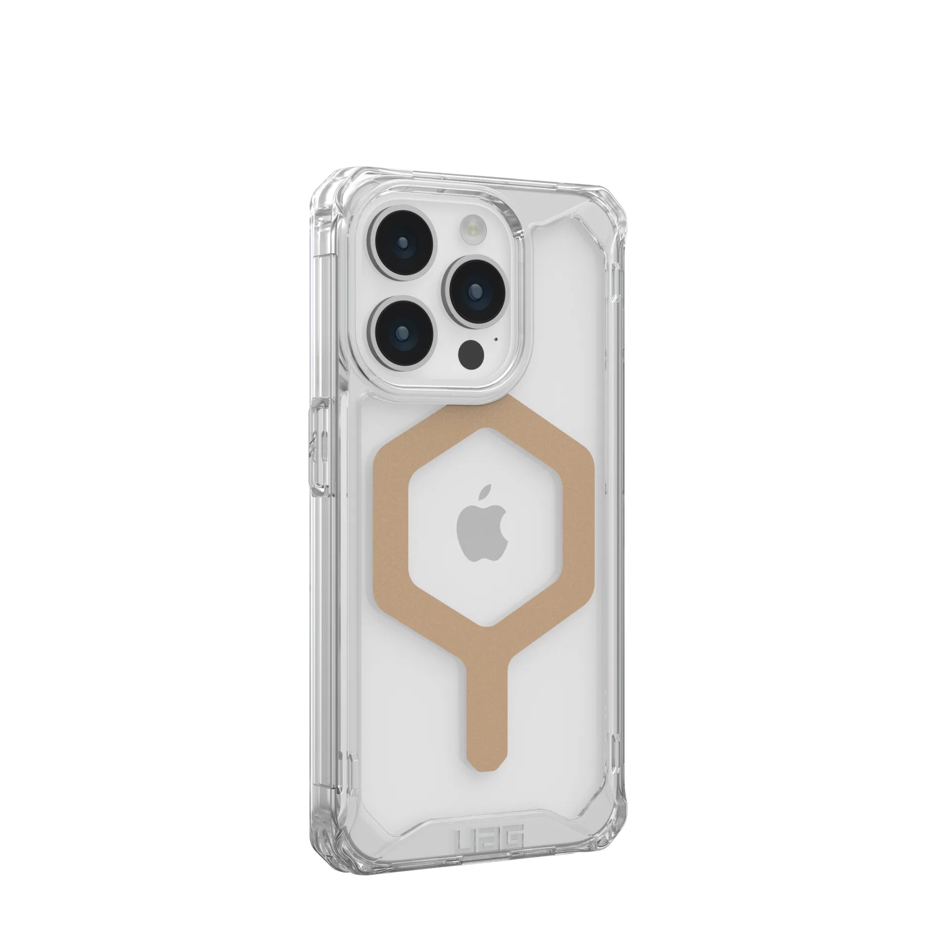 Urban Armor Gear UAG – Backcover Plyo – für Apple iPhone 15 Pro – transparent/gold – TPU/PC – MagSafe-kompatibel