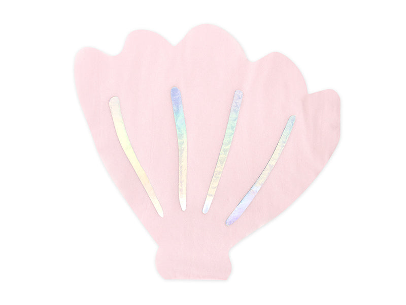PartyDeco Servietten Muschel, 13 × 12,5 cm, rosa – 20 Stk.
