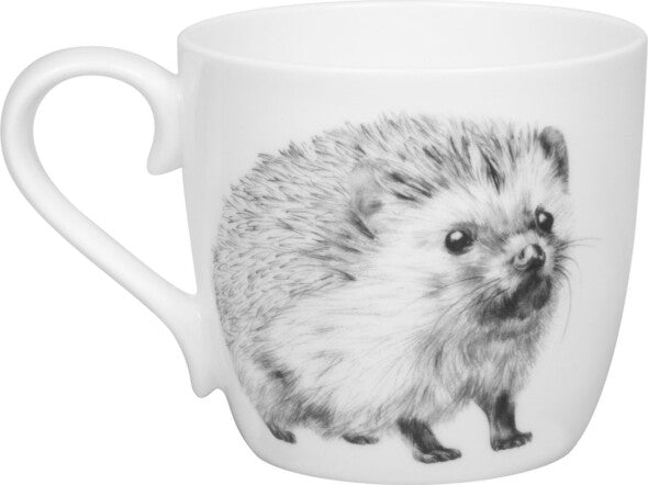 Könitz Porzellan Könitz Becher Amazing Animals Igel – 425 ml, Ø 9,7 cm, H 8,9 cm, Knochenporzellan, Weiss, spülmaschinenfest