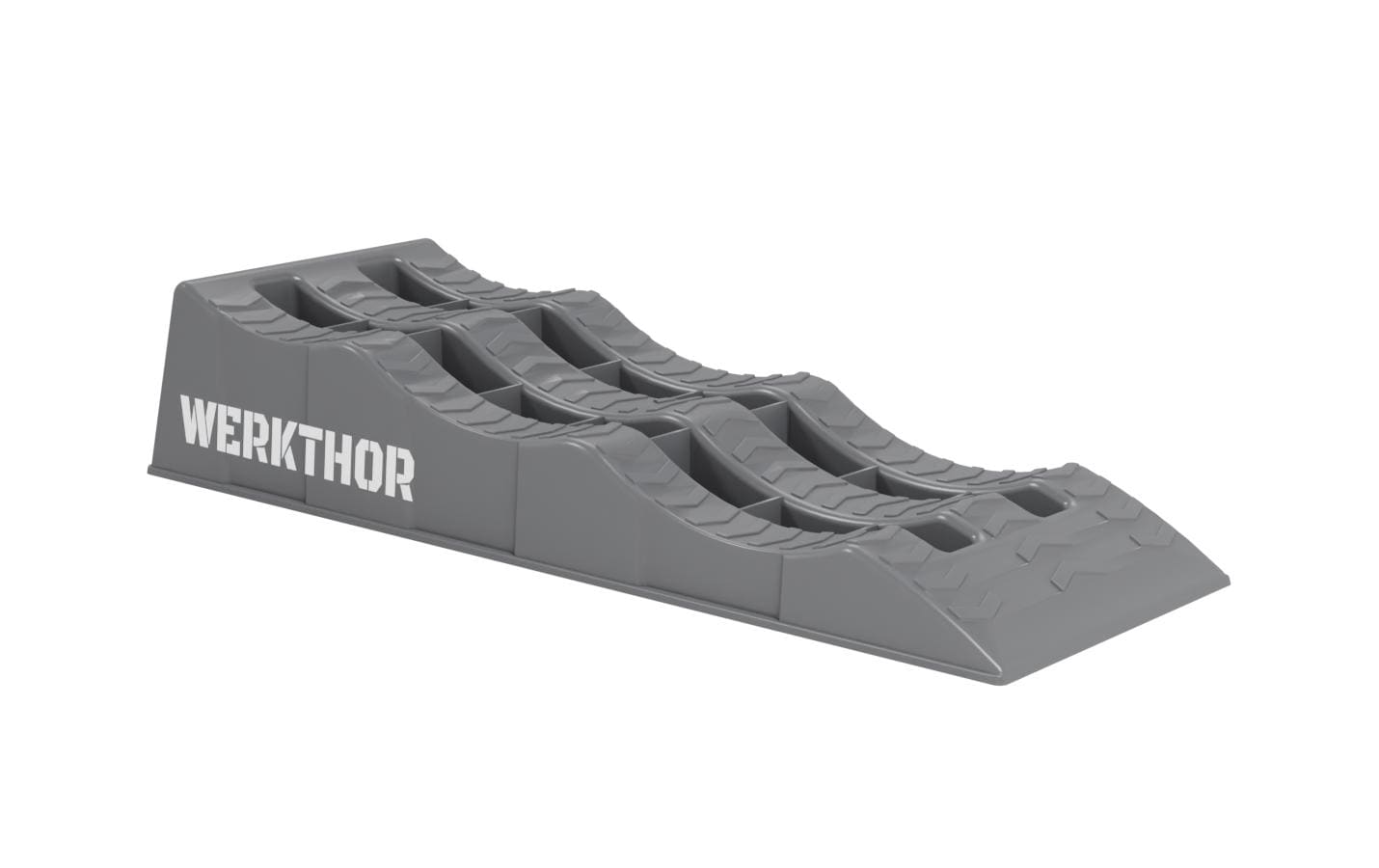 Werkthor Flache Auffahrkeile – Breite 100 mm, bis 3000 kg, Grau, 2 Stk.