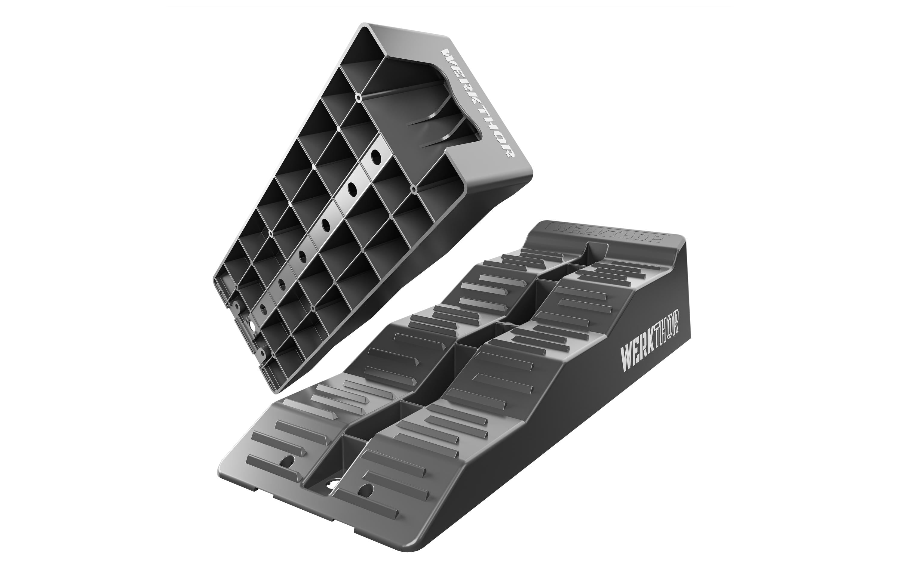 Werkthor Flacher Auffahrkeil – Breite 19 cm – Grau