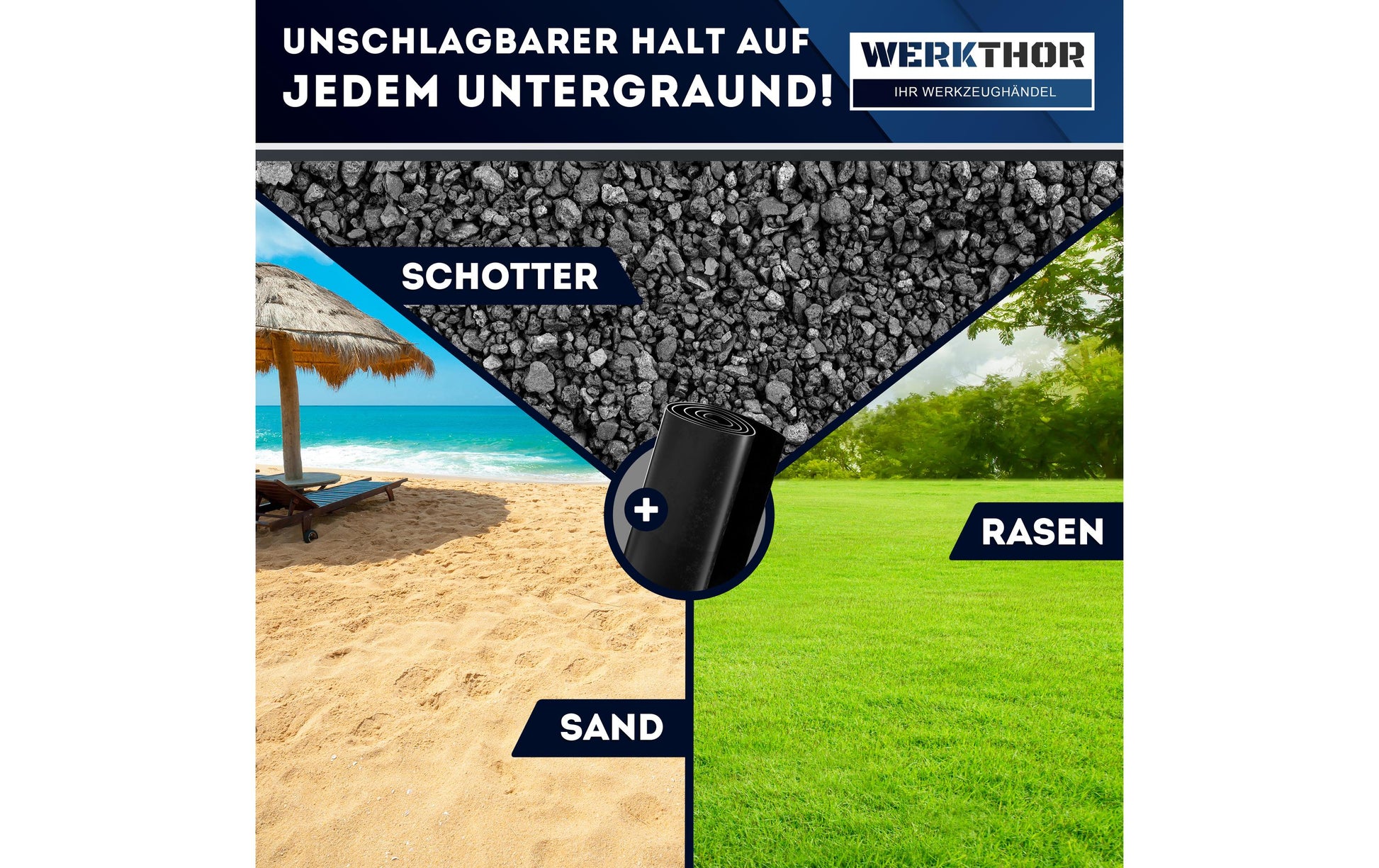Werkthor Stufenlose Auffahrkeile – 15,4 cm, bis 13,5 t, Blau, mit Transporttasche, 2 Stk.