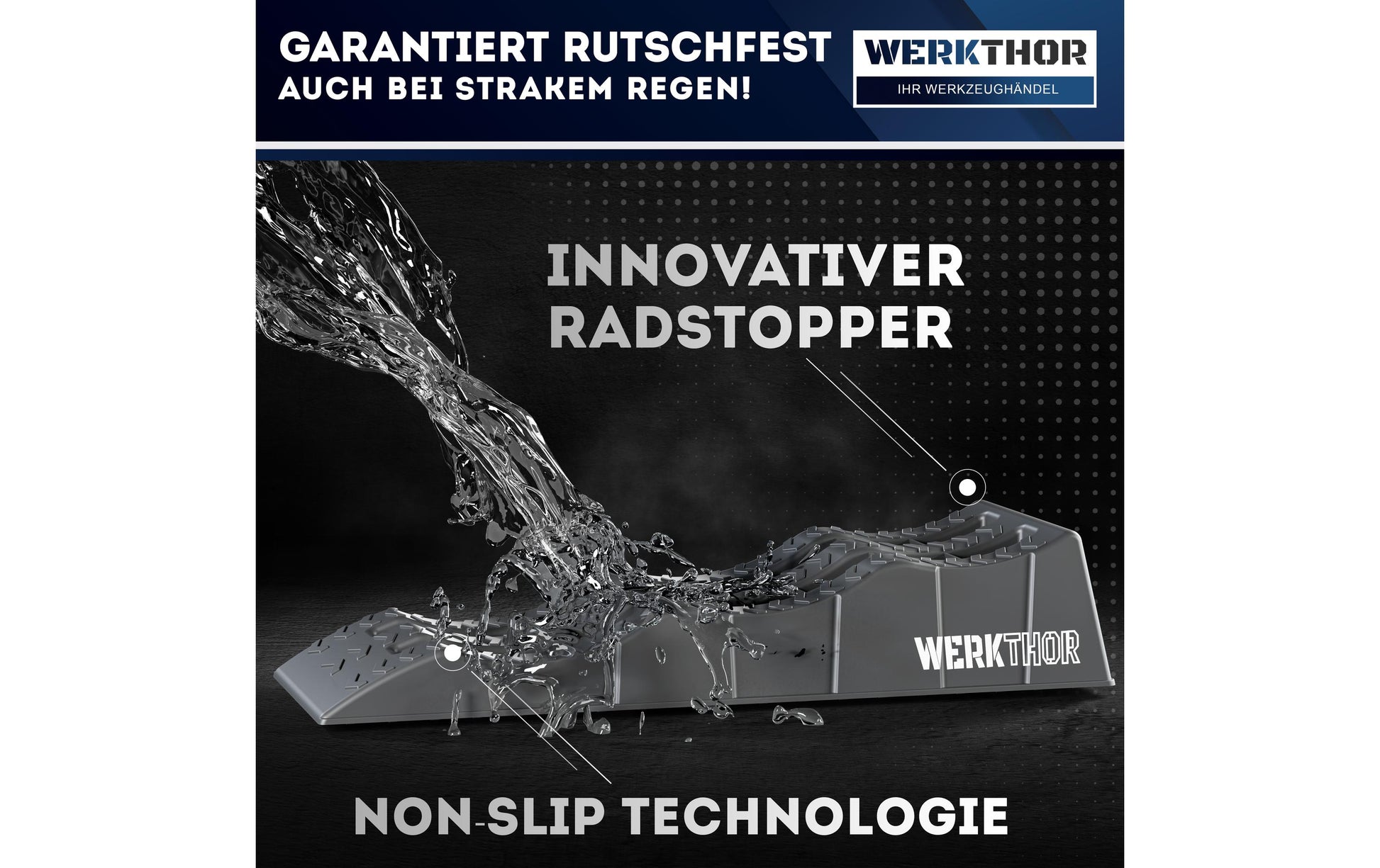 Werkthor Flacher Auffahrkeil – Breite 10 cm – 2 Stk. – bis 3 Tonnen, grau