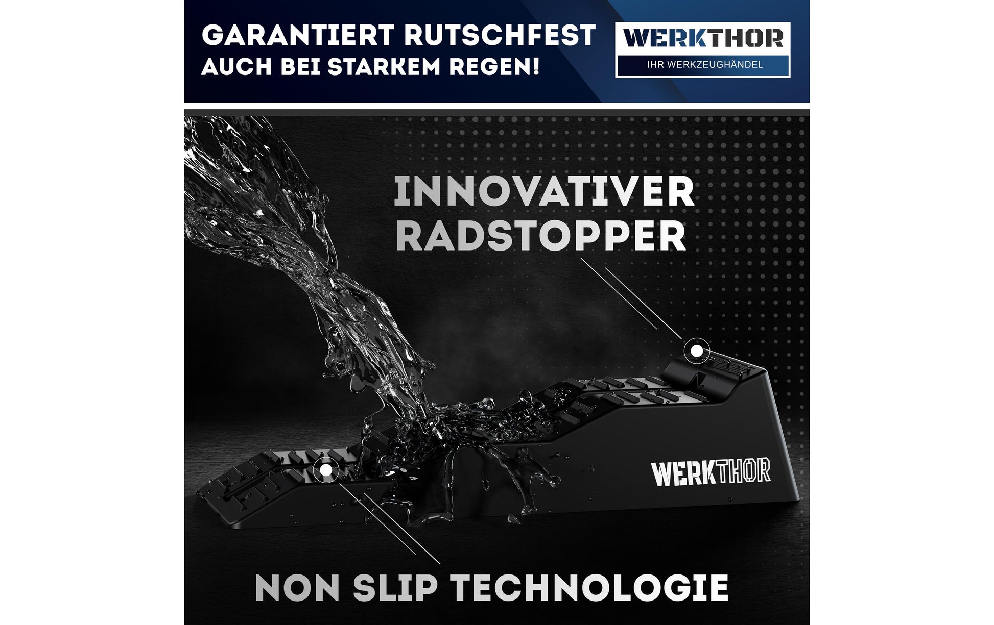 Werkthor Flache Auffahrkeile – Breite 19 cm, bis 5 t, Schwarz, 2 Stk.