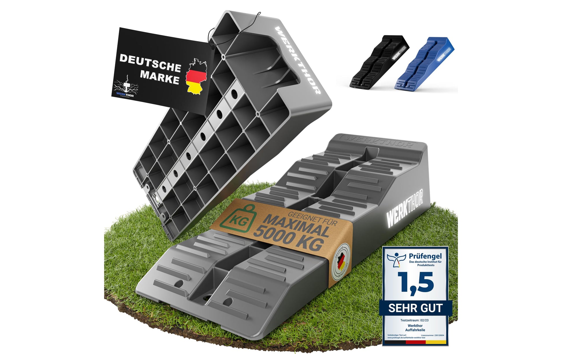 Werkthor Flacher Auffahrkeil – Breite 19 cm – Grau