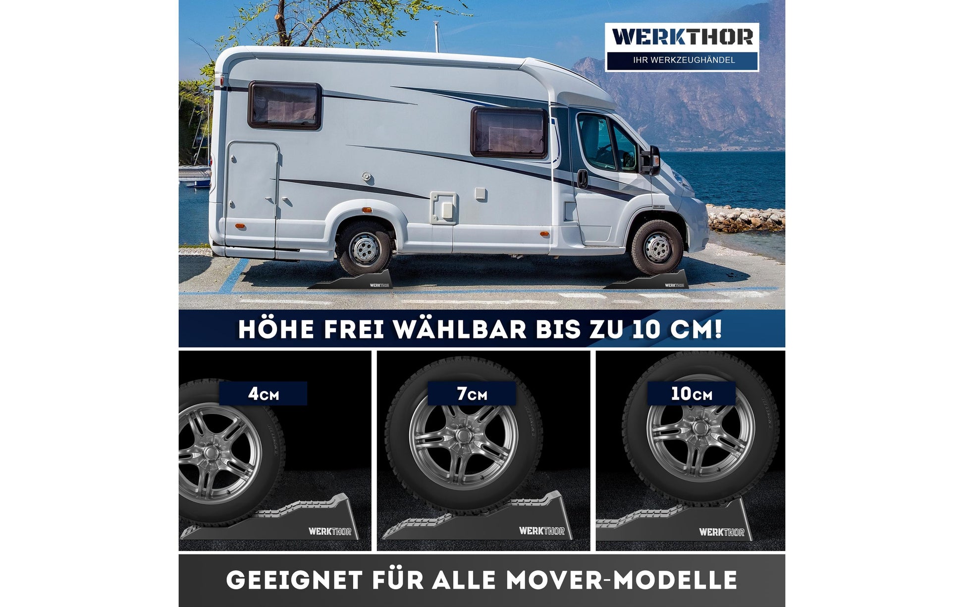 Werkthor Flacher Auffahrkeil – Breite 19 cm – Grau