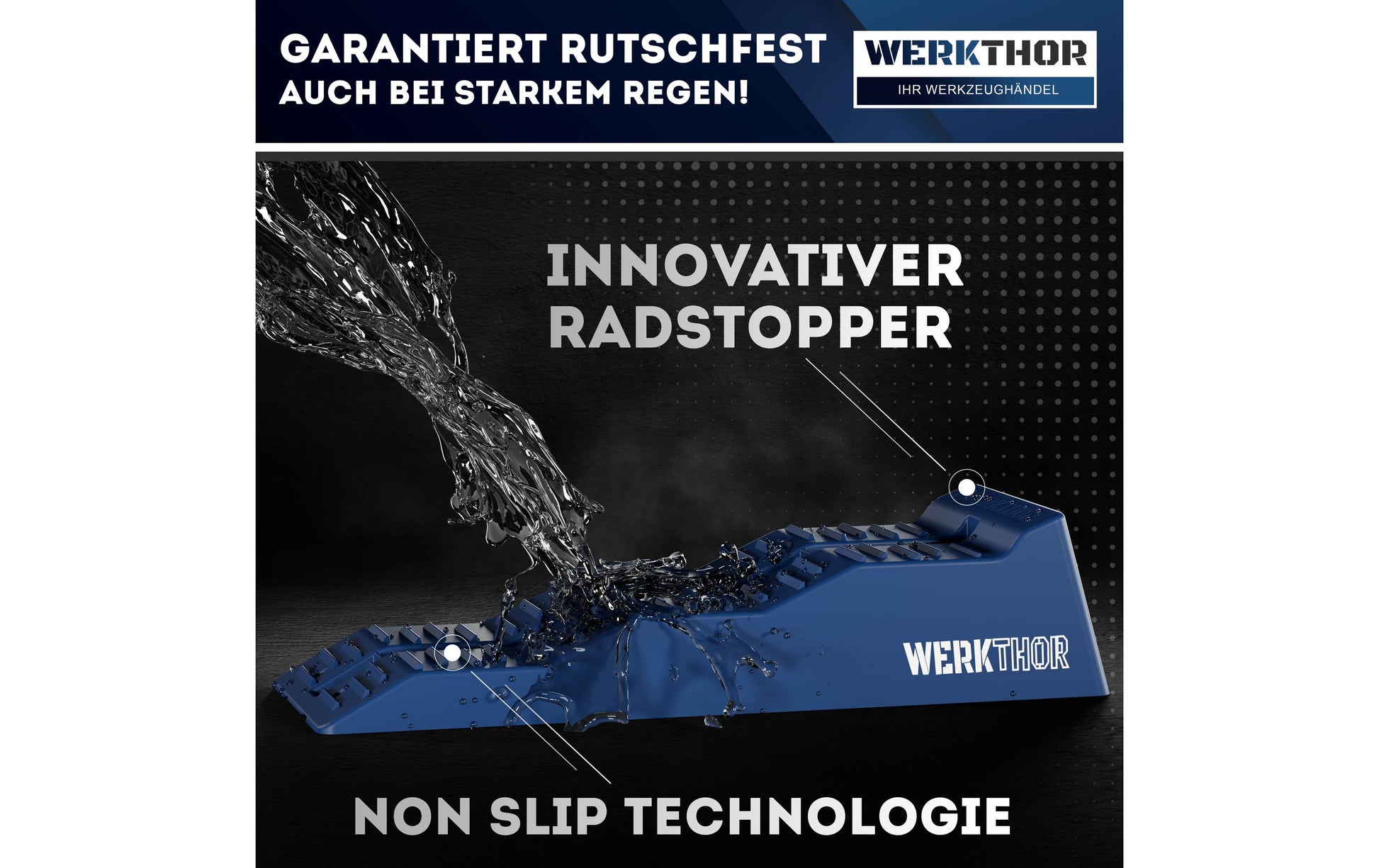 Werkthor Auffahrkeile – 19 cm breit, bis 5 Tonnen Traglast, mit Transporttasche – blau