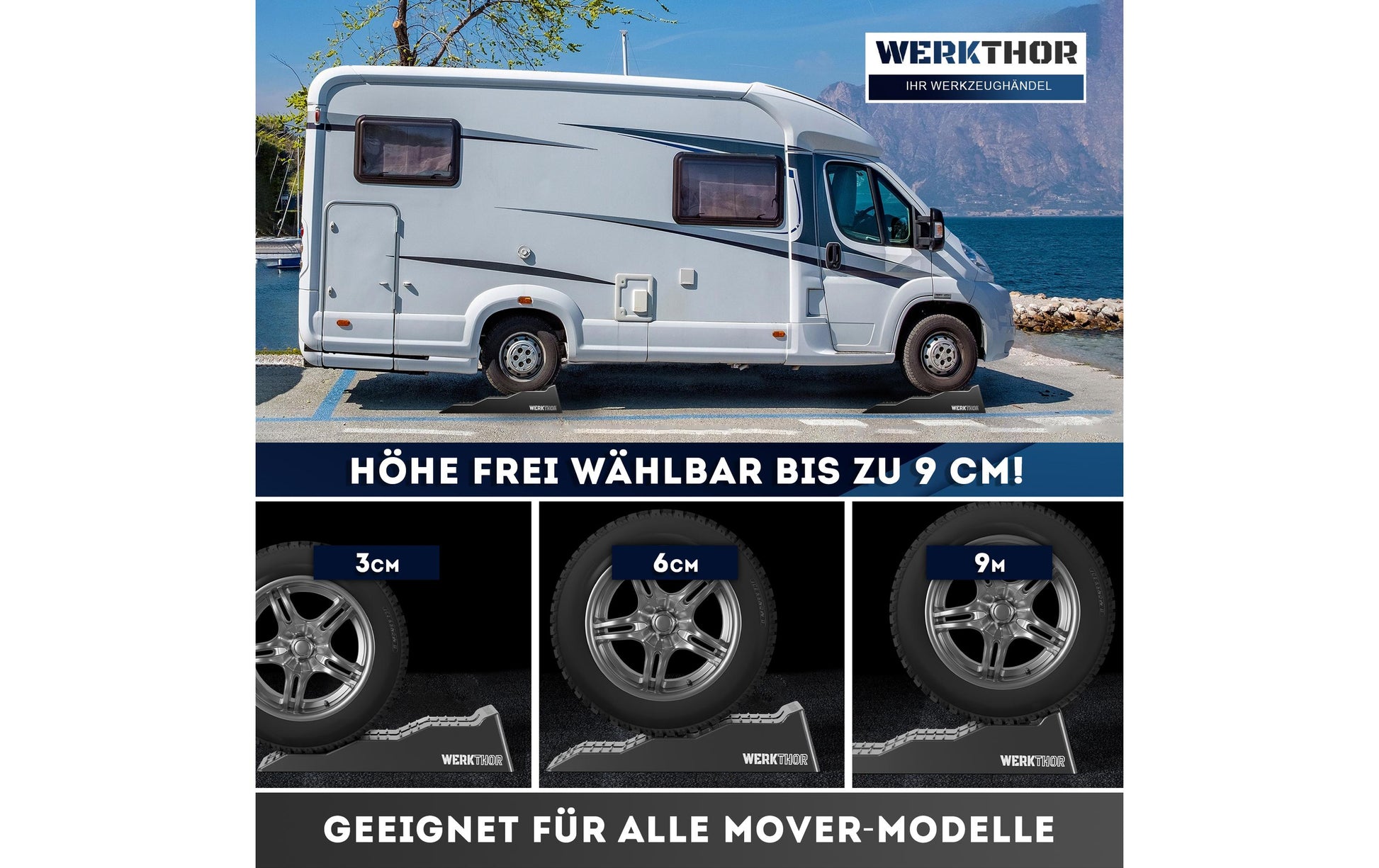 Werkthor Flacher Auffahrkeil – 19 cm – 2 Stk. – mit Transporttasche – bis 5 Tonnen