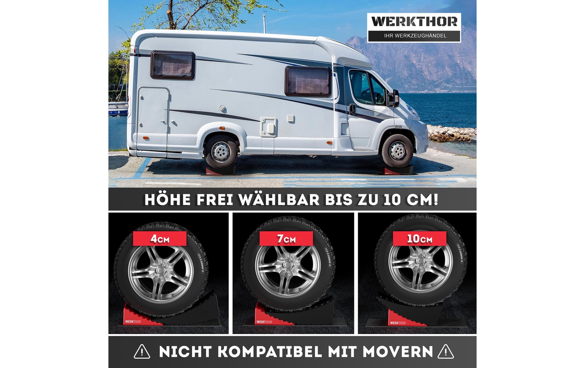 Werkthor Auffahrkeile – Breite 154 mm, Tragkraft bis 13,5 t, inkl. Transporttasche