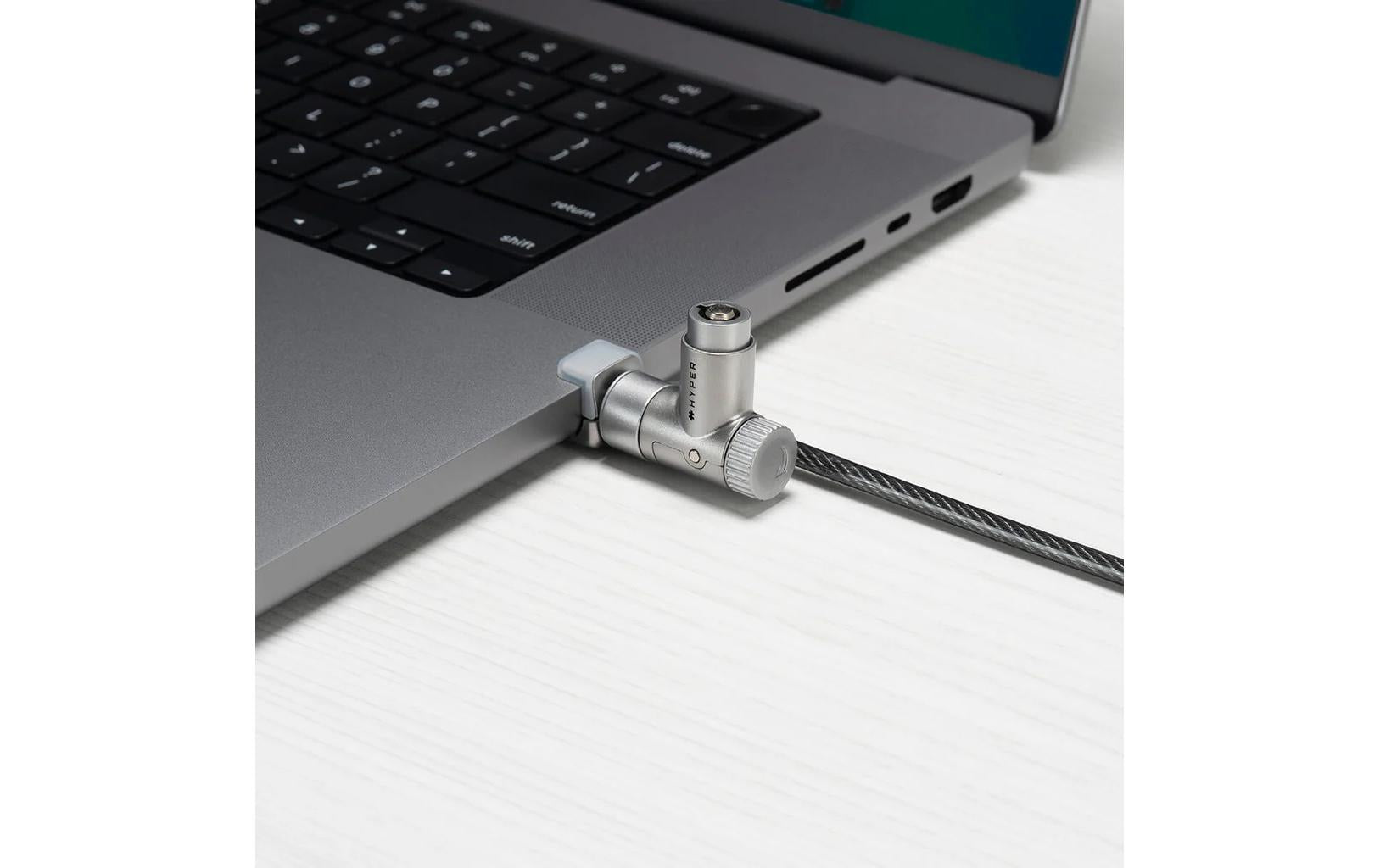 Hyper Shield Notebook-Schloss für MacBook Pro – Stahl (verzinkt), mit Schlüsselschloss – Silber