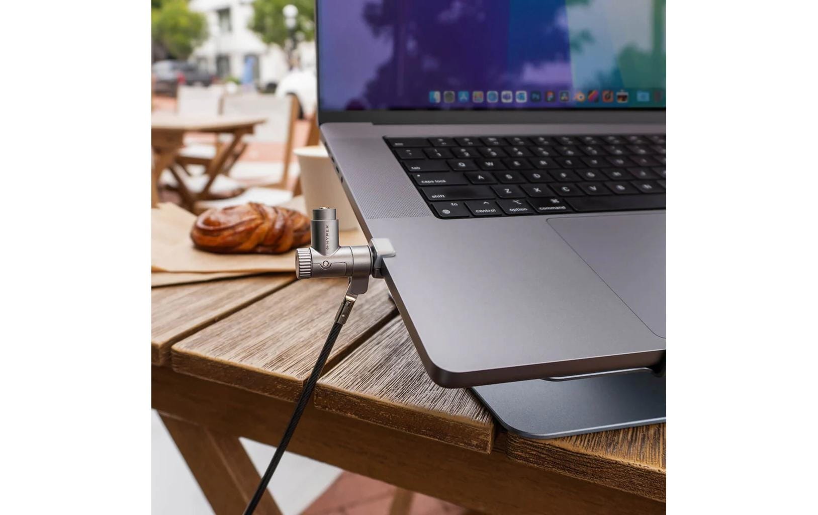 Hyper Shield Notebook-Schloss für MacBook Pro – Stahl (verzinkt), mit Schlüsselschloss – Silber