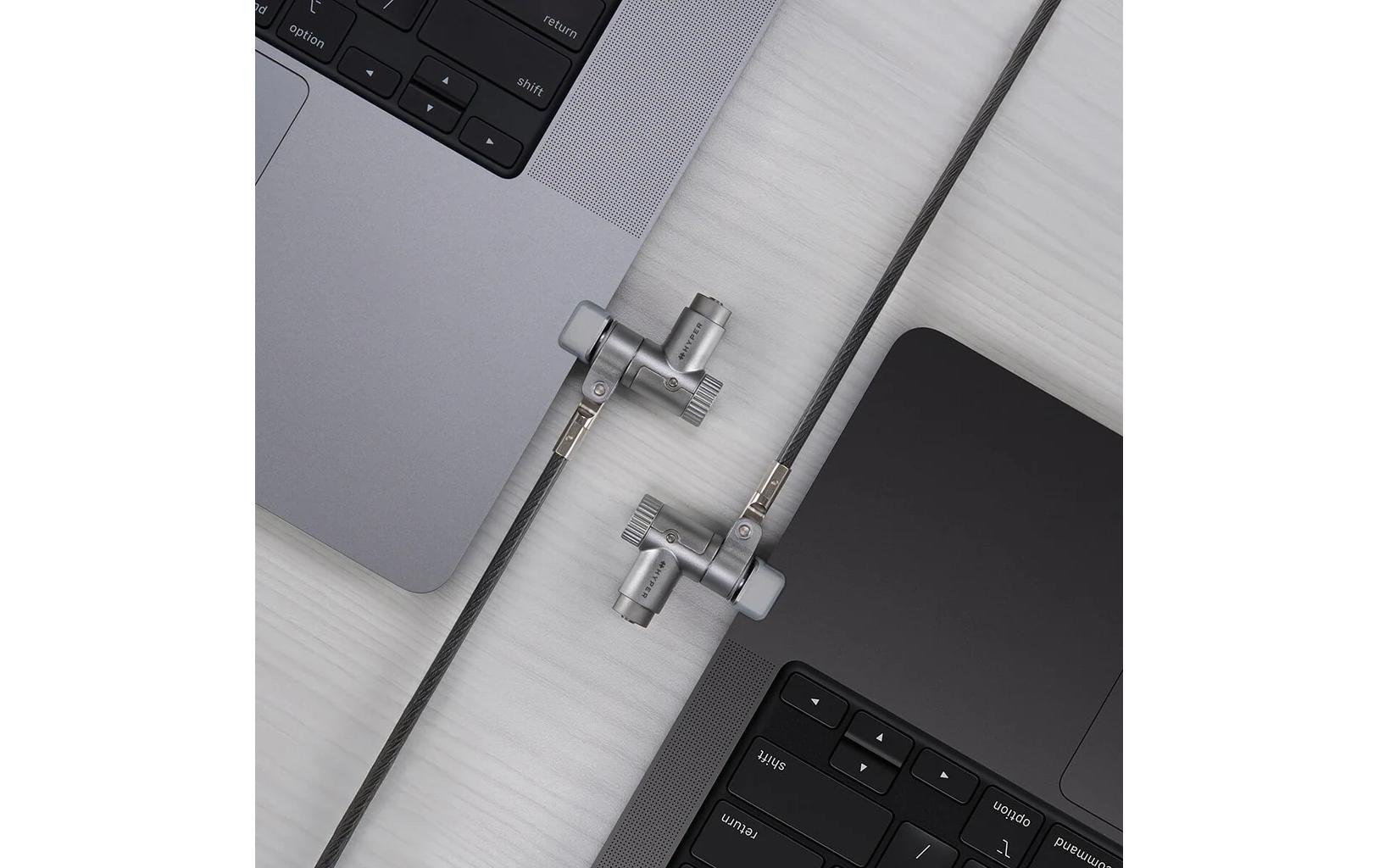 Hyper Shield Notebook-Schloss für MacBook Pro – Stahl (verzinkt), mit Schlüsselschloss – Silber