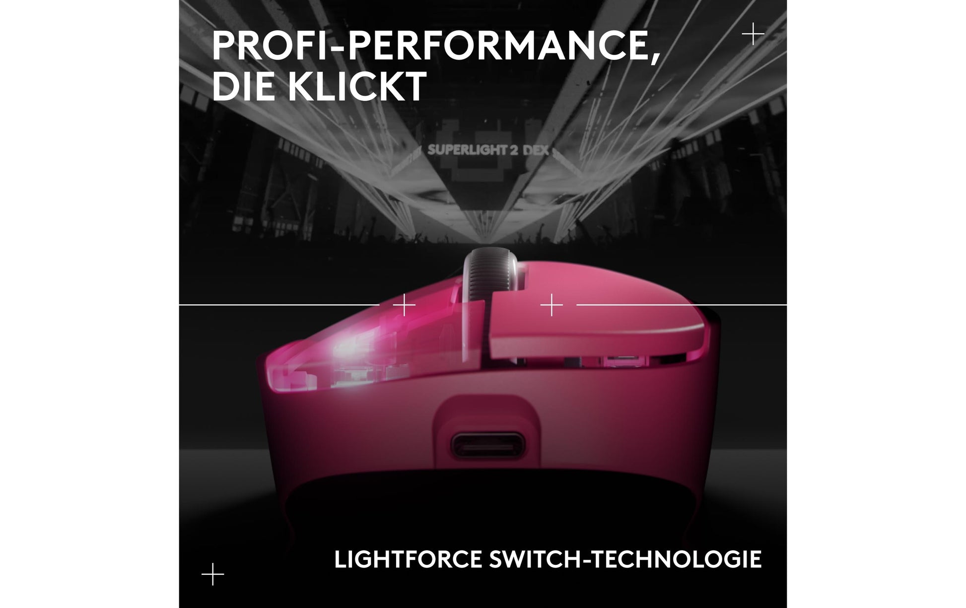 Logitech G PRO X SUPERLIGHT 2 DEX – Gaming-Maus – Kabellos (2,4 GHz), 44000 DPI, Rechts, Pink