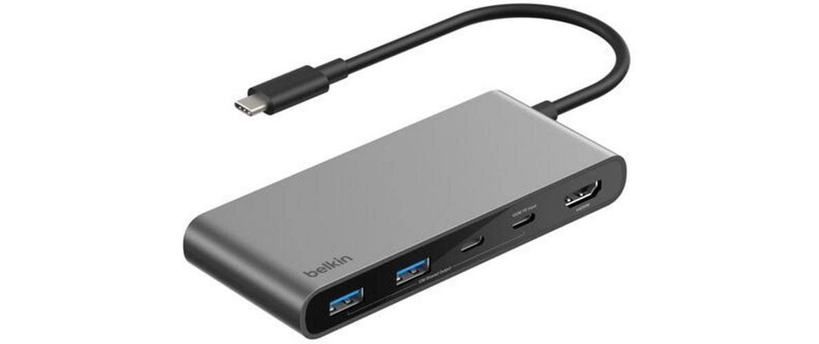 Belkin Connect USB-Hub – USB-C, 1× HDMI, 2× USB-A, 2× USB-C, 100 W PD, SD/microSD, für Windows/Mac/ChromeOS