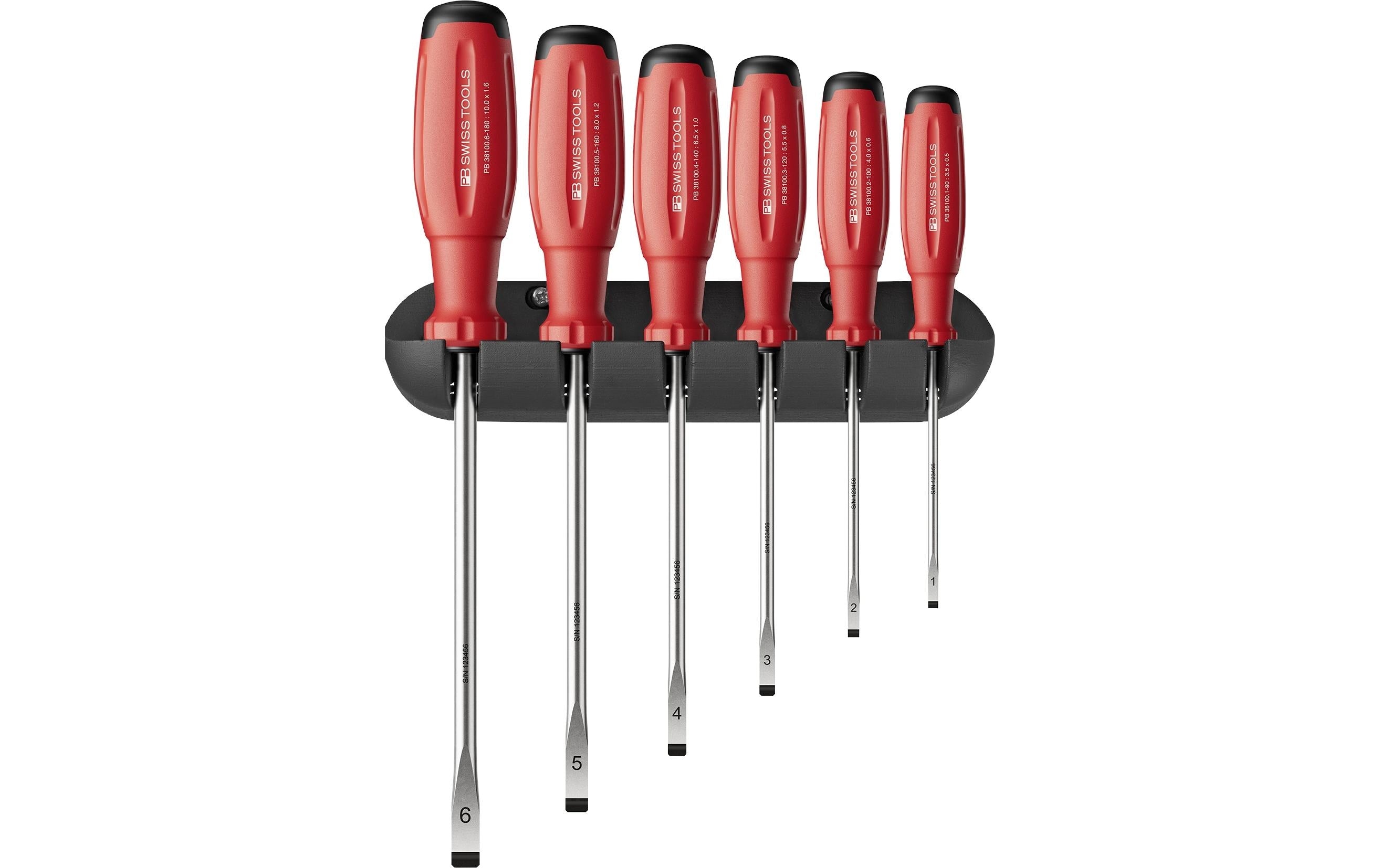 PB Swiss Tools PB 38240 SwissGrip Evo Schraubenzieher-Set – SL 1/2/3/4/5/6