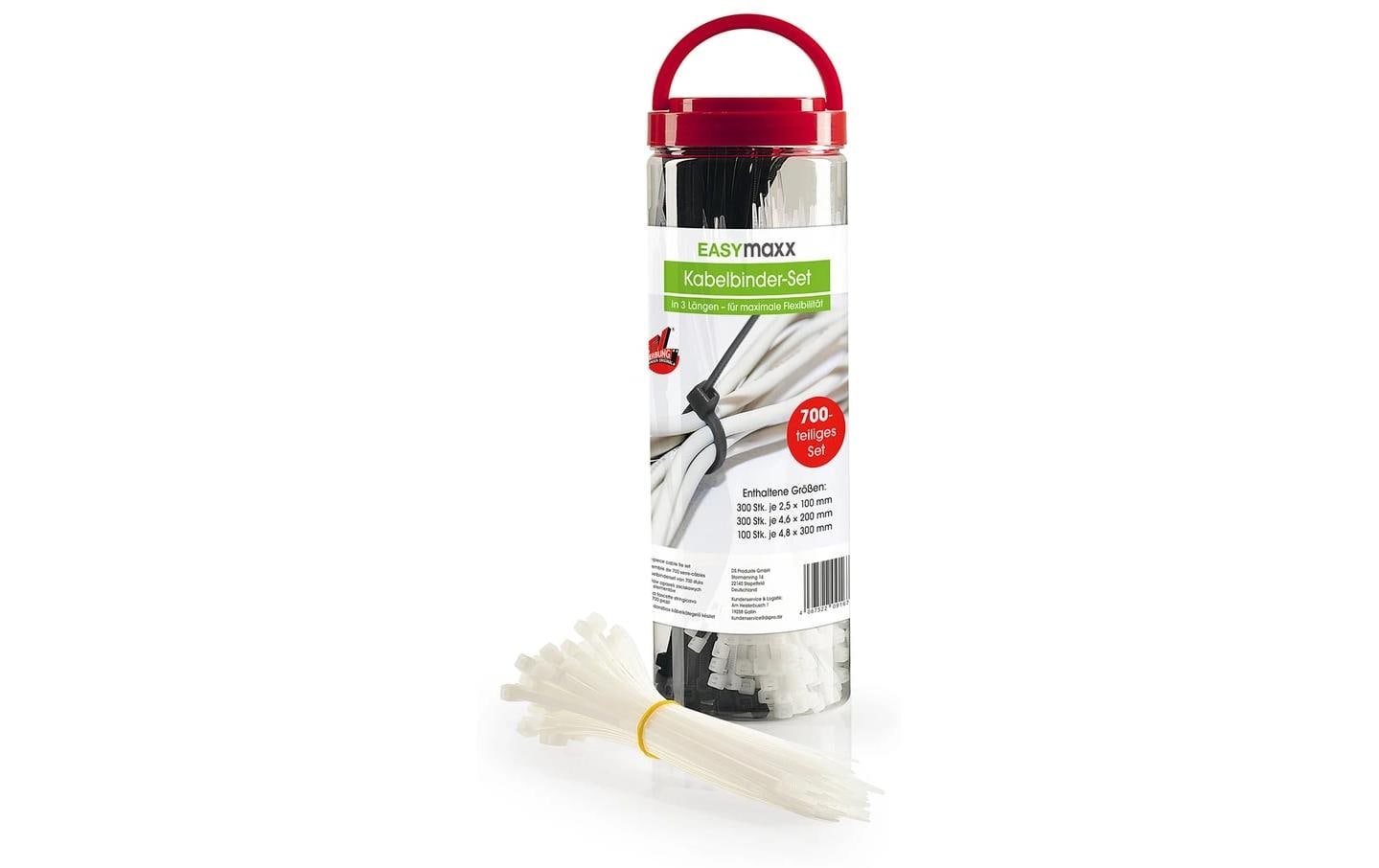 EASYmaxx Kabelbinder, 100×2,5 mm, 700 Stk. – weiss