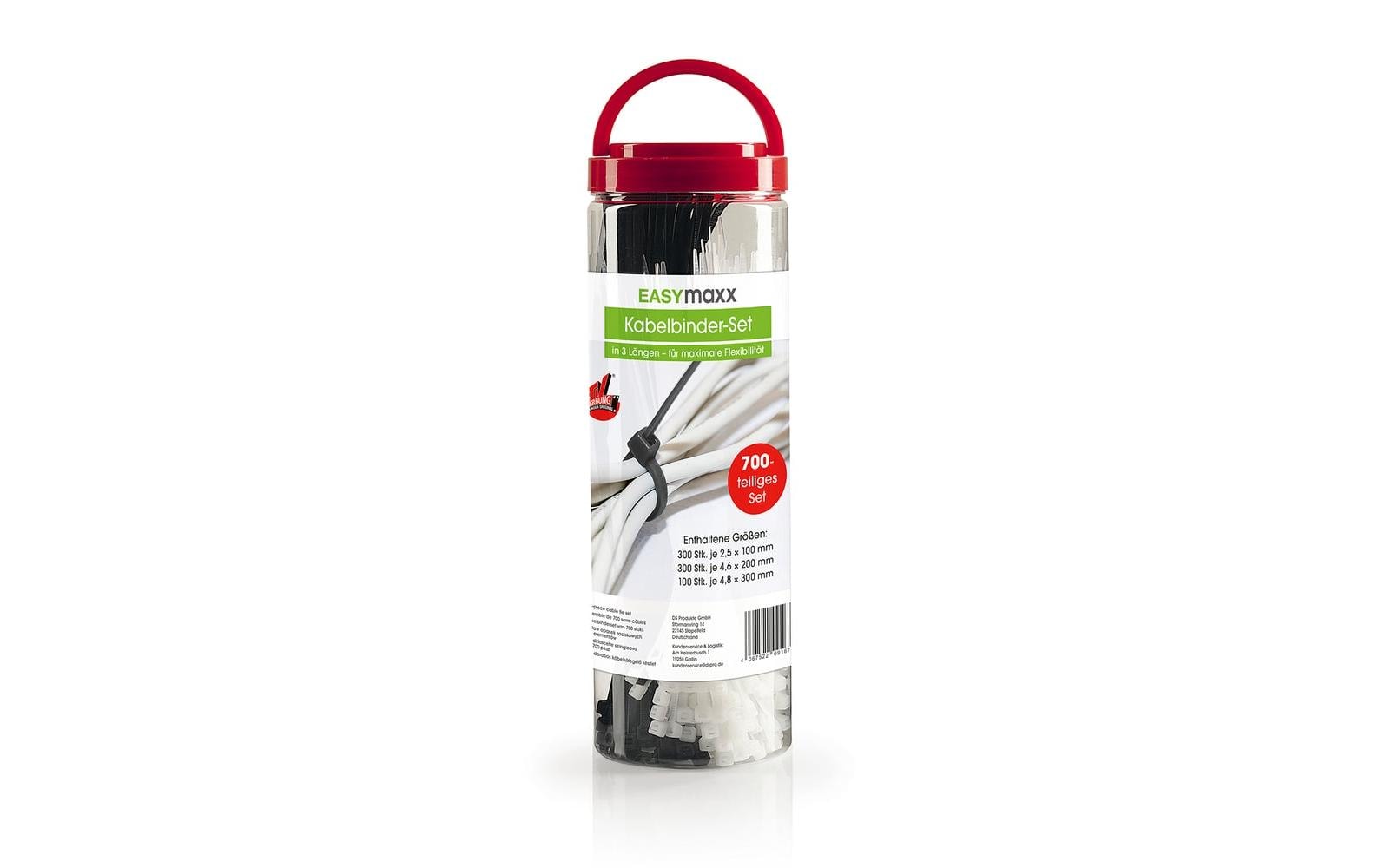 EASYmaxx Kabelbinder, 100×2,5 mm, 700 Stk. – weiss