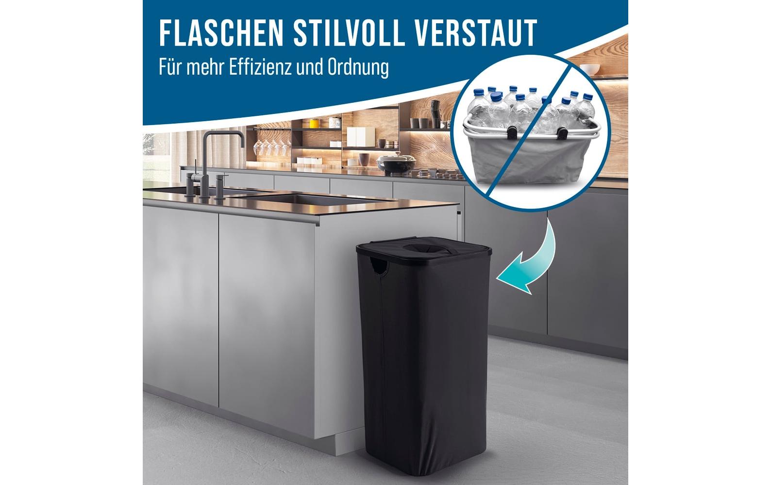 Easymaxx Sammelsack für PET-Getränkeflaschen – 100 l, Polyester, schwarz