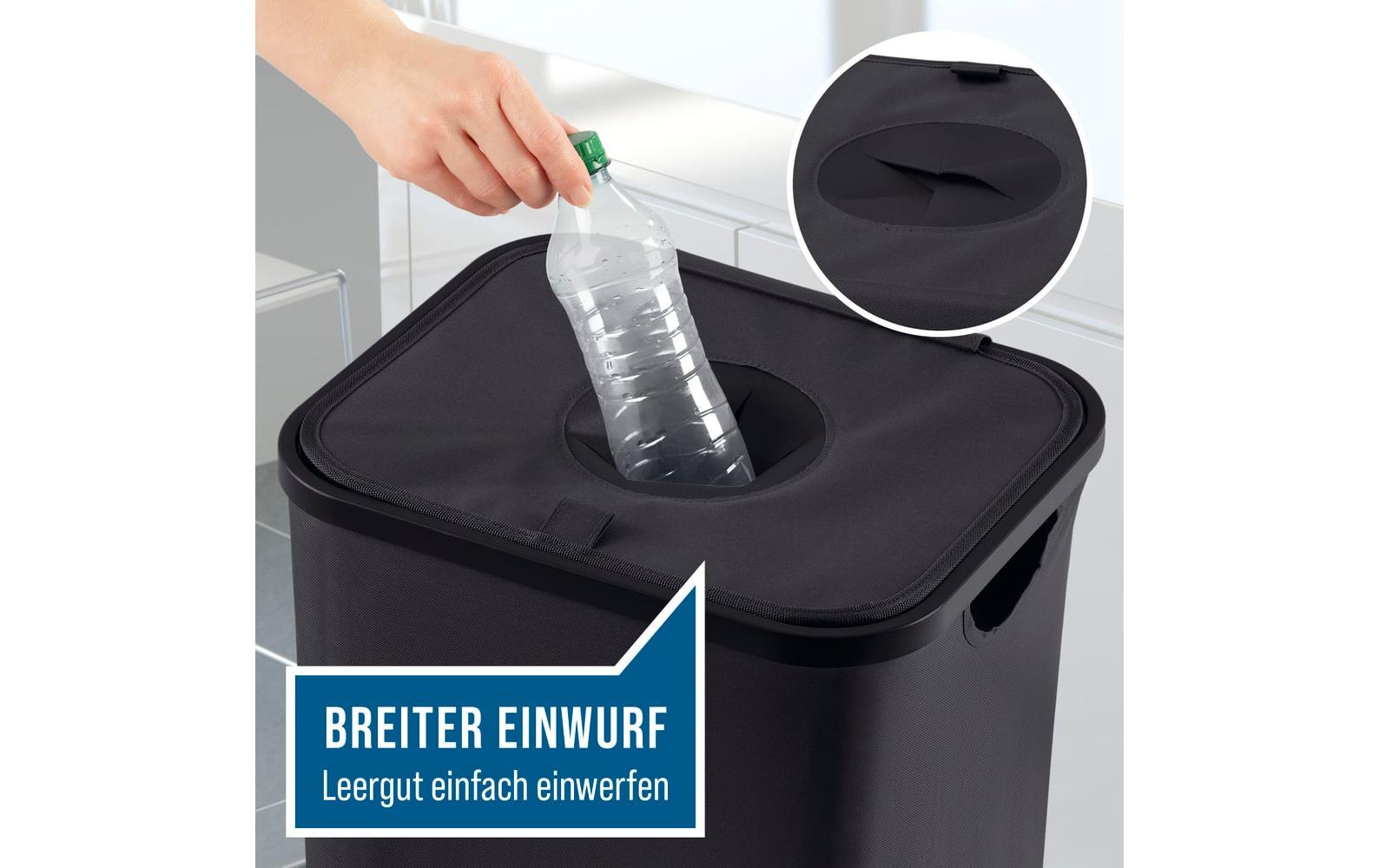 Easymaxx Sammelsack für PET-Getränkeflaschen – 100 l, Polyester, schwarz