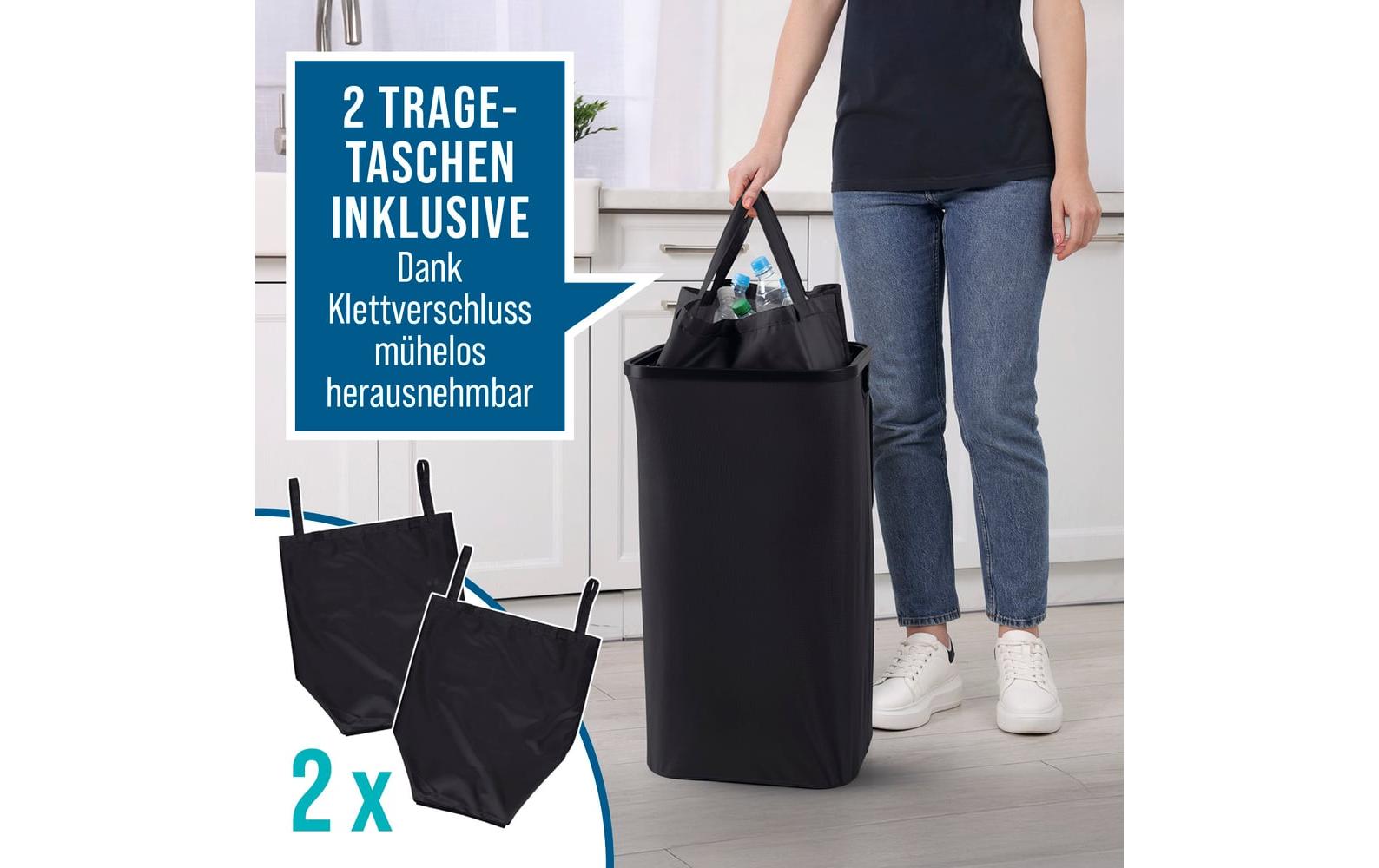 Easymaxx Sammelsack für PET-Getränkeflaschen – 100 l, Polyester, schwarz