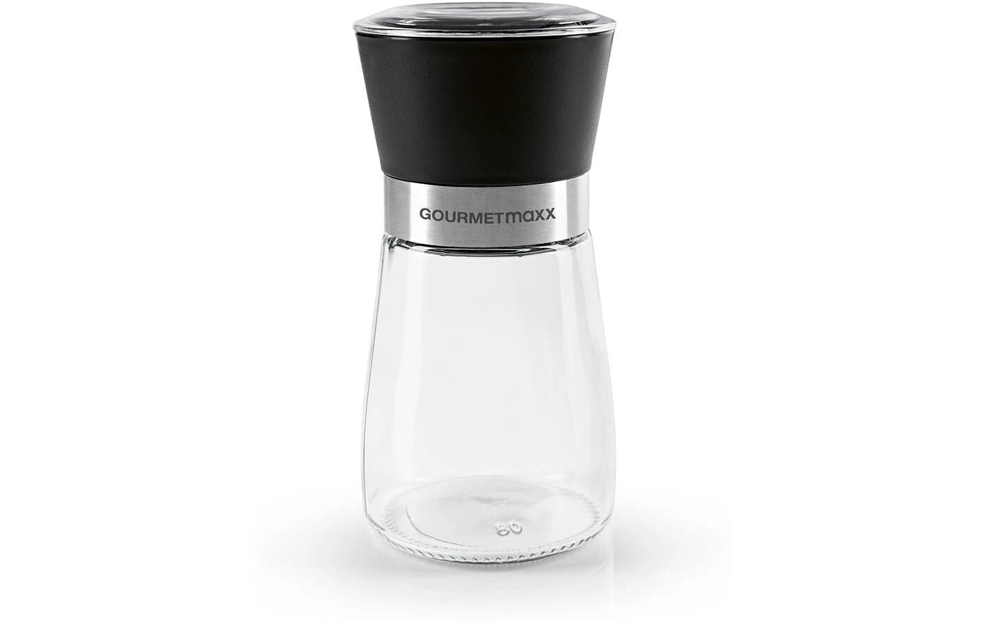 Gourmetmaxx Salz- und Pfeffermühle 13 cm, Glas/Kunststoff, Schwarz, 2er-Set