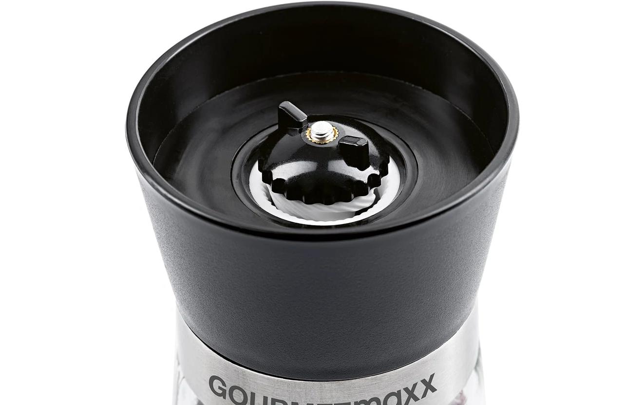 Gourmetmaxx Salz- und Pfeffermühle 13 cm, Glas/Kunststoff, Schwarz, 2er-Set