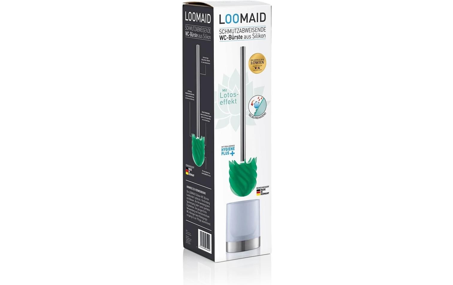 Loomaid WC-Bürstenset – Kunststoff, Edelstahl, Grün, bodenstehend