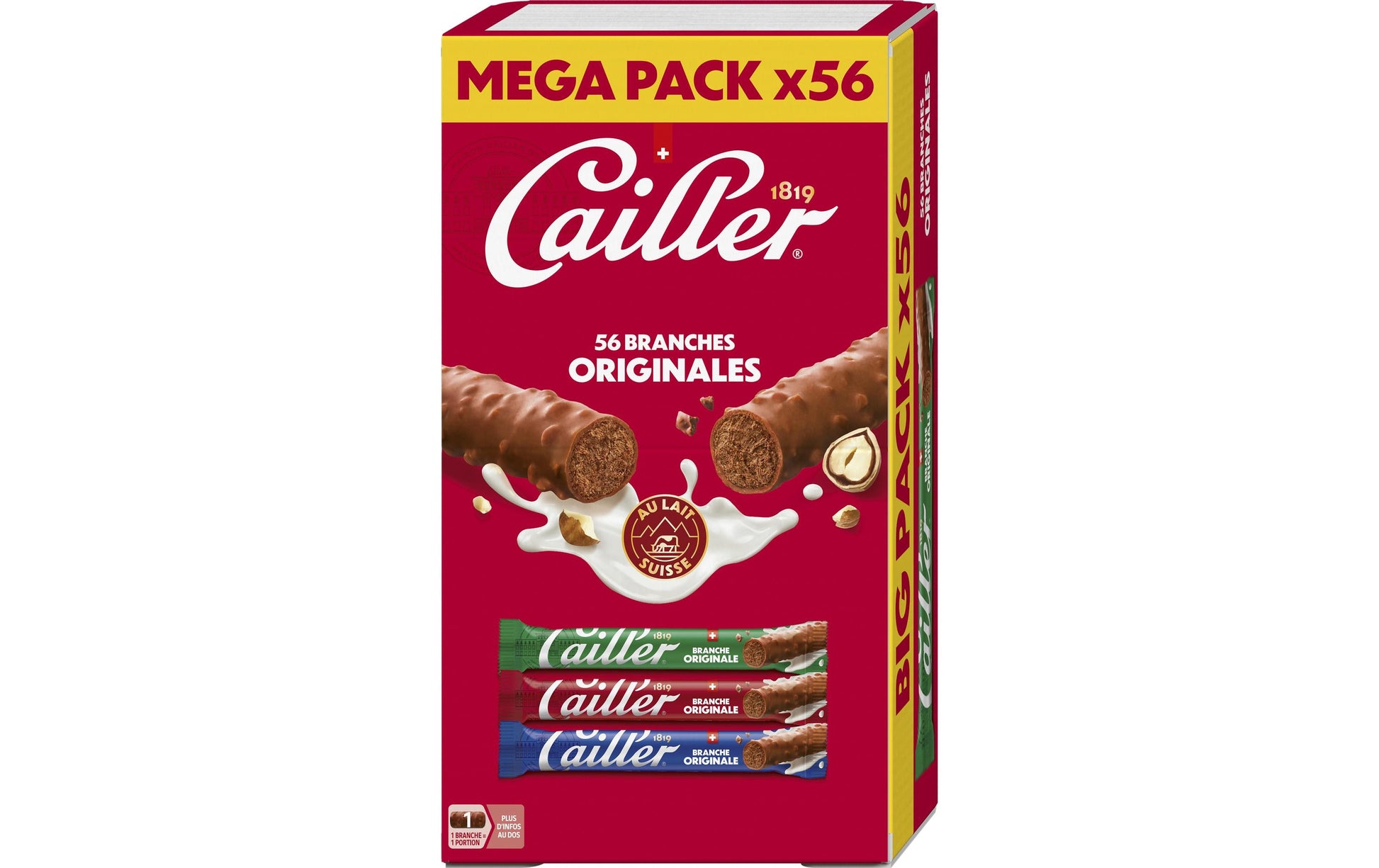 Cailler Branches – l'Originale, Milchschokolade – 56 × 23 g