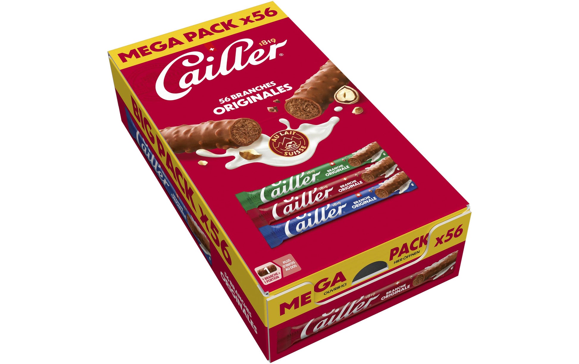 Cailler Branches – l'Originale, Milchschokolade – 56 × 23 g