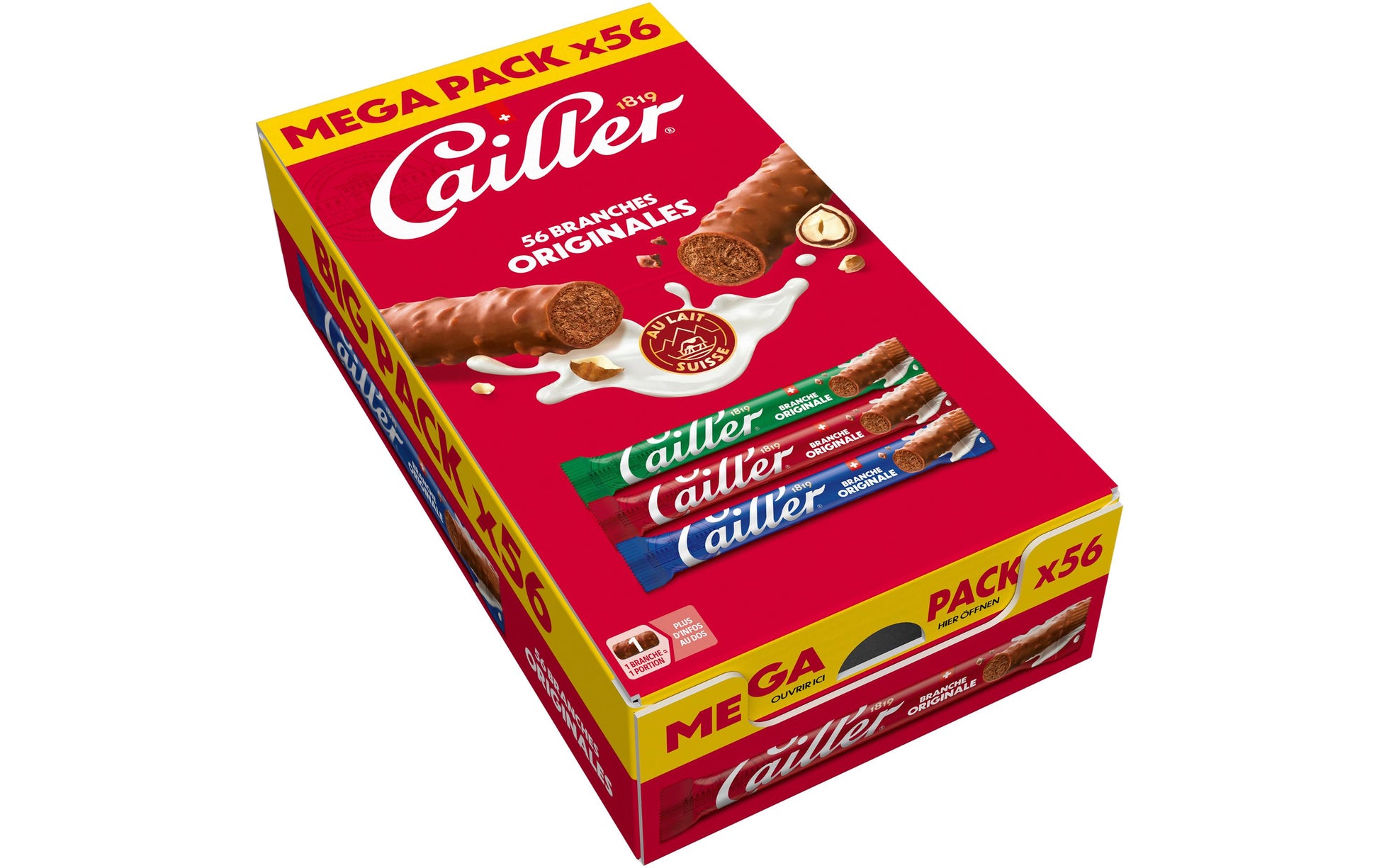 Cailler Branches – l'Originale, Milchschokolade – 56 × 23 g