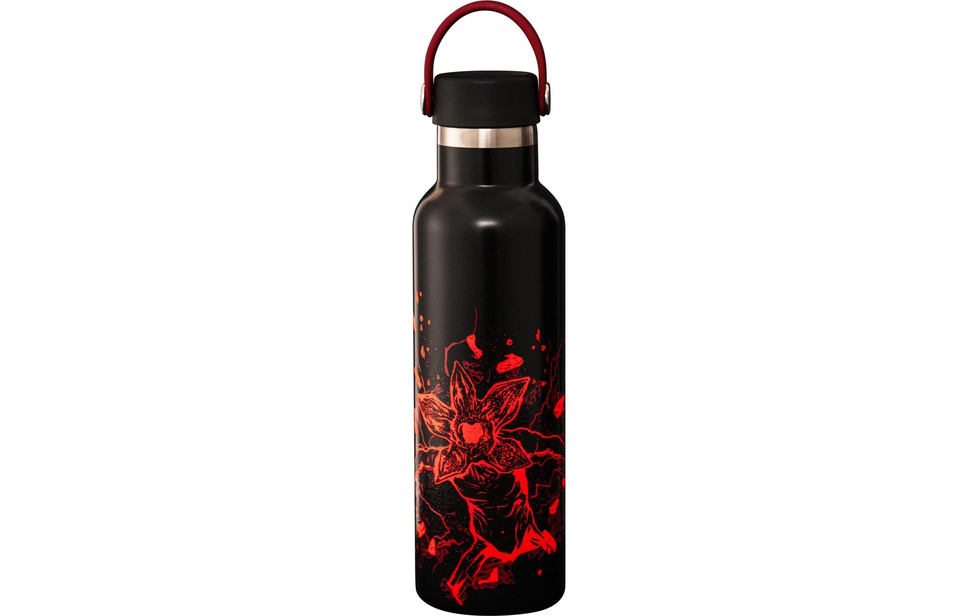 Bialetti Stranger Things Isolierflasche 600 ml – Doppelwandig, Edelstahl, Schraubdeckel, Rot