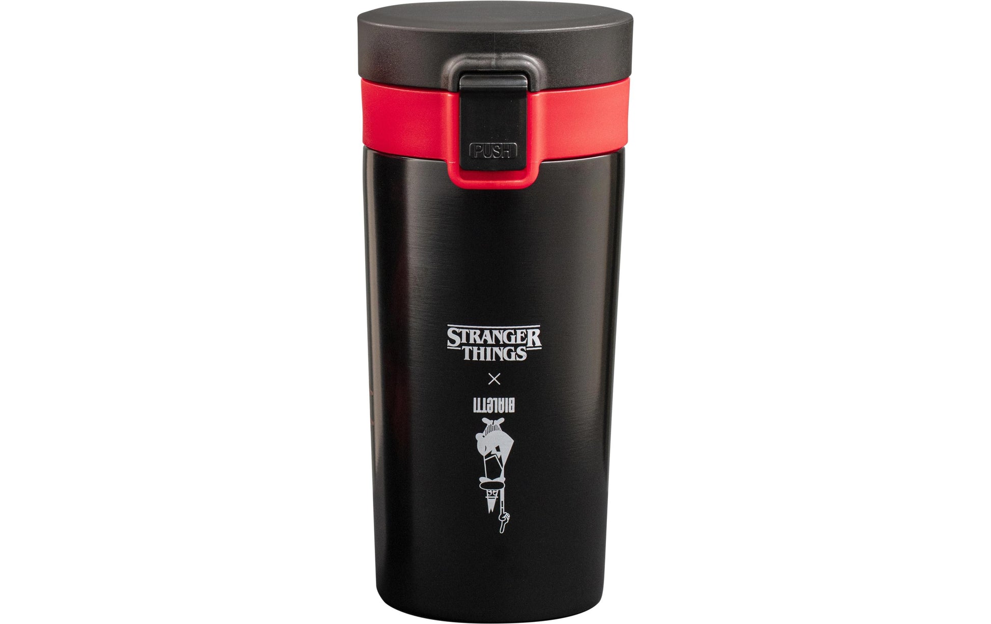 Bialetti Thermobecher 380 ml – doppelwandig, Edelstahl, Schwarz/Rot