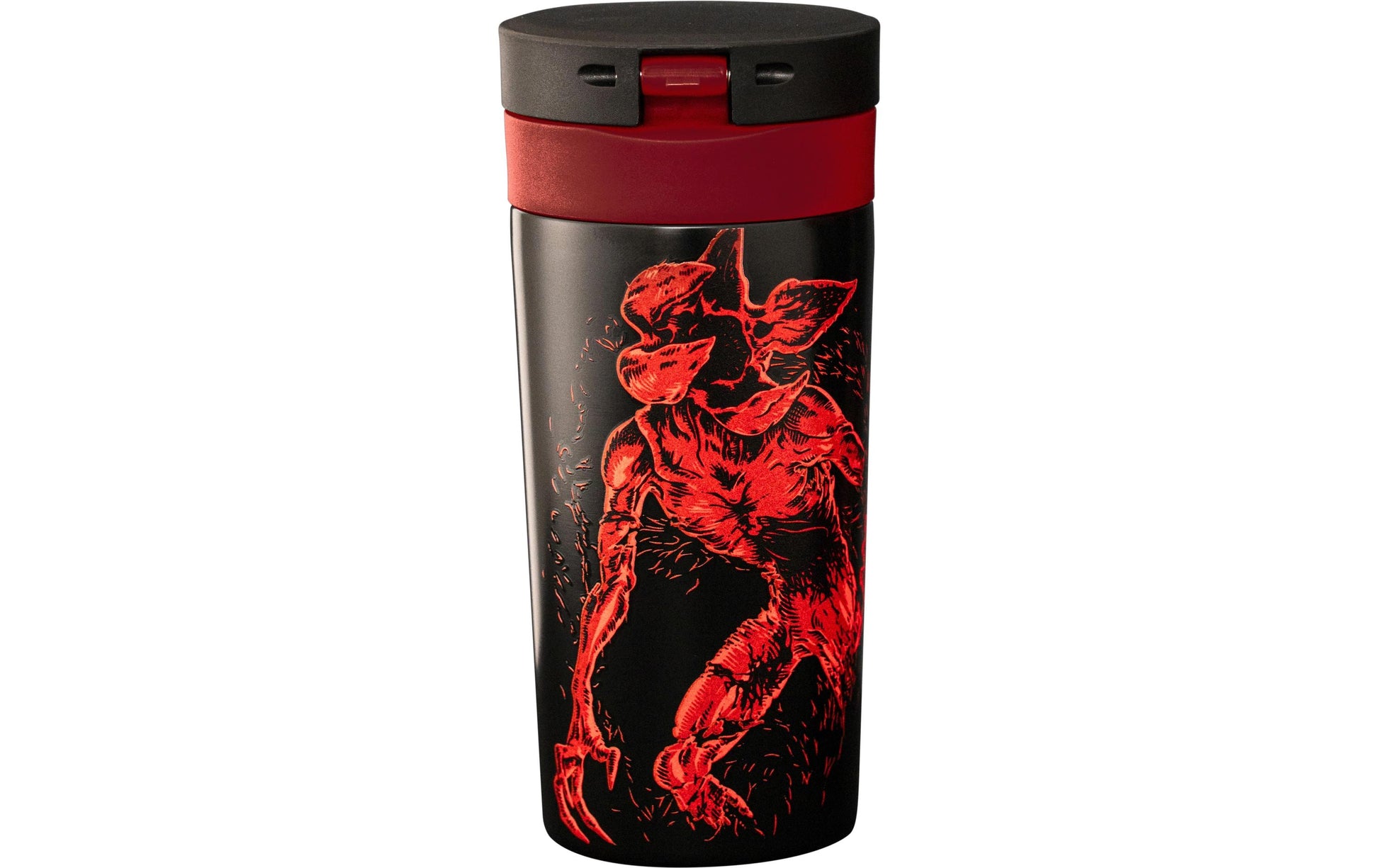 Bialetti Thermobecher 380 ml – doppelwandig, Edelstahl, Schwarz/Rot