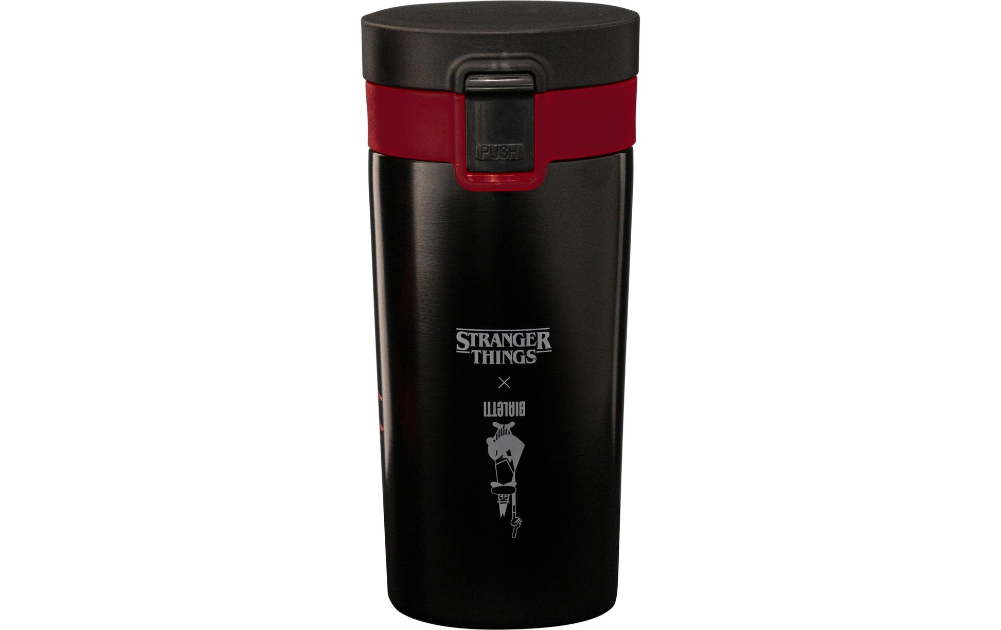 Bialetti Thermobecher 380 ml – doppelwandig, Edelstahl, Schwarz/Rot