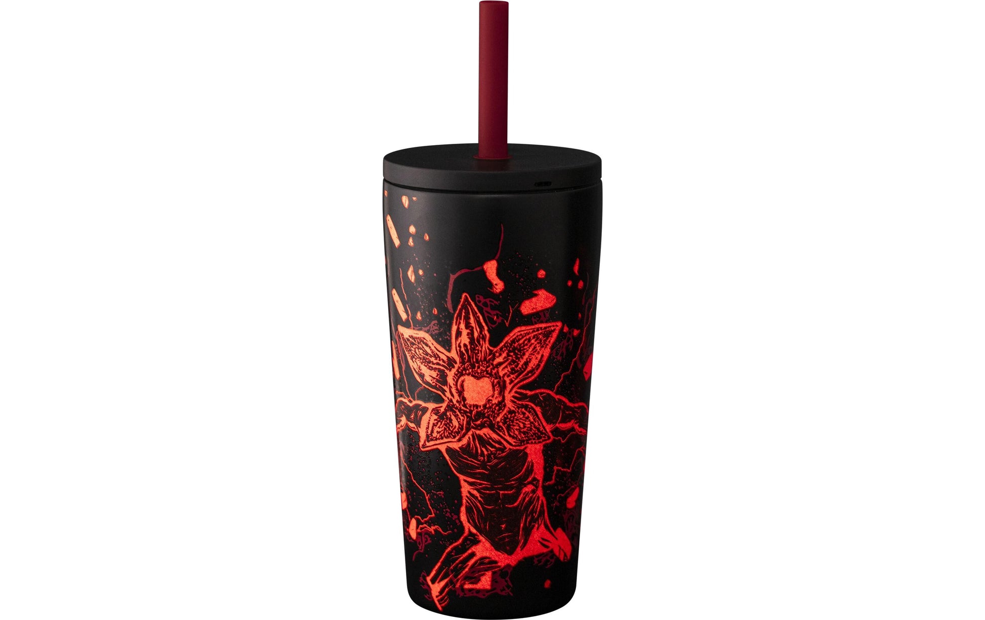 Bialetti Stranger Things Isolierflasche 600 ml – Doppelwandig, Edelstahl, Rot