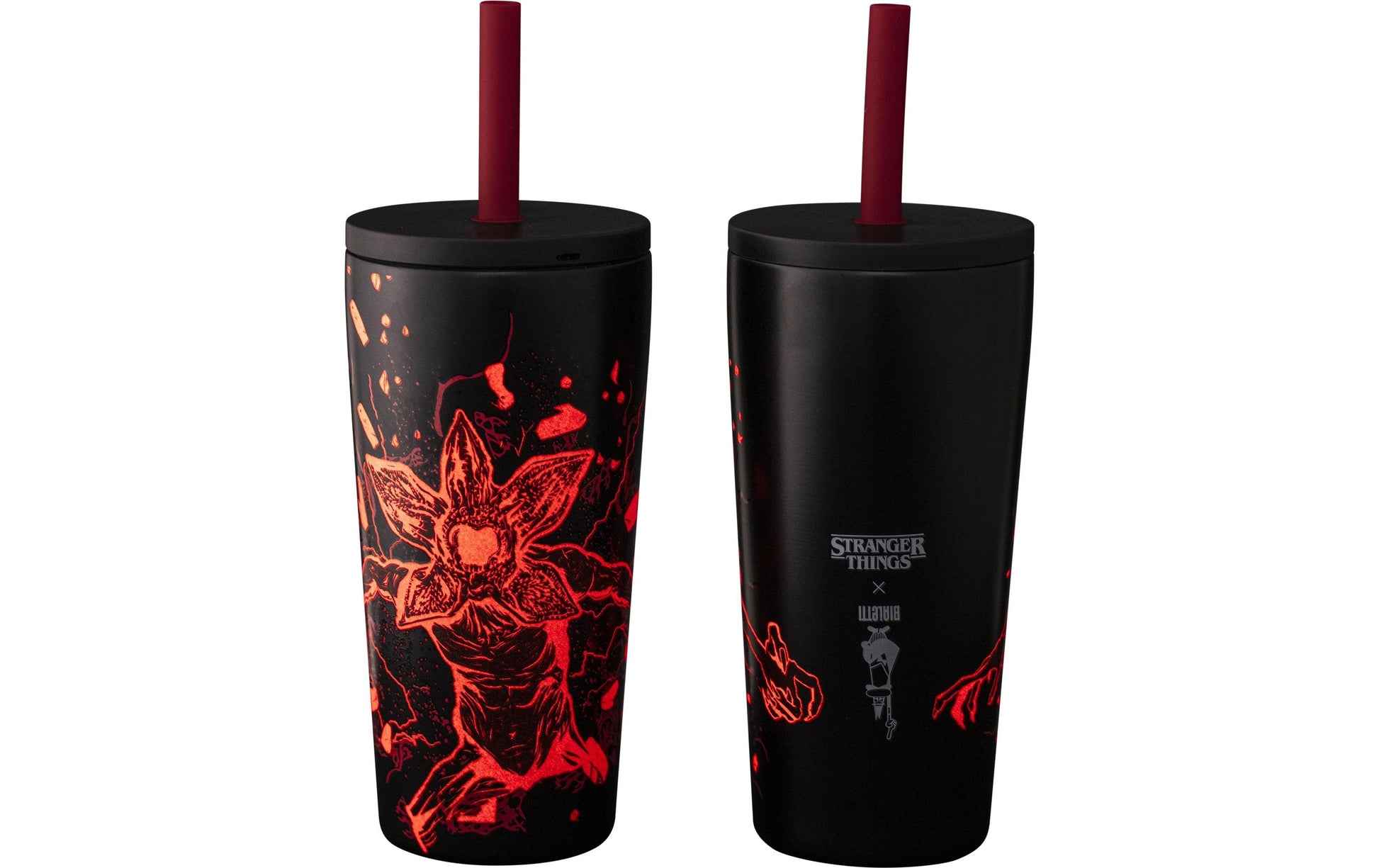 Bialetti Stranger Things Isolierflasche 600 ml – Doppelwandig, Edelstahl, Rot