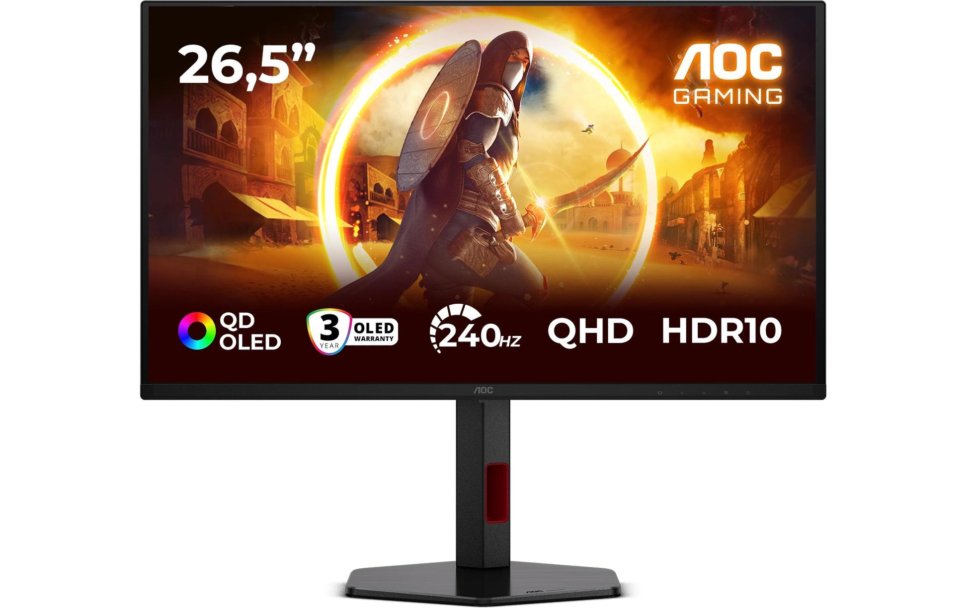 AOC Q27G4ZDR – Monitor, 26,5" WQHD (2560 × 1440), OLED, 240 Hz, Adaptive Sync, VESA 100 × 100, Rot