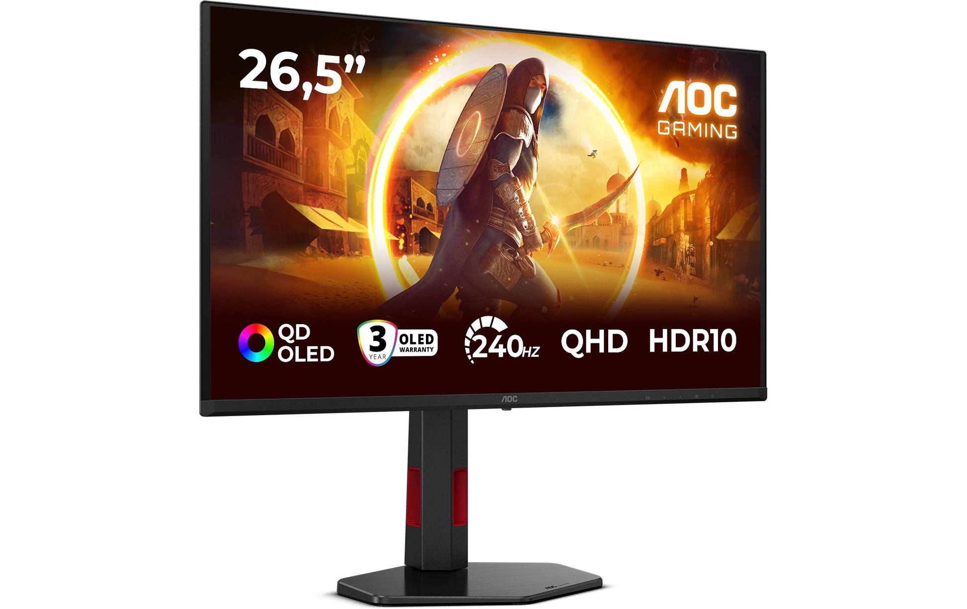 AOC Q27G4ZDR – Monitor, 26,5" WQHD (2560 × 1440), OLED, 240 Hz, Adaptive Sync, VESA 100 × 100, Rot