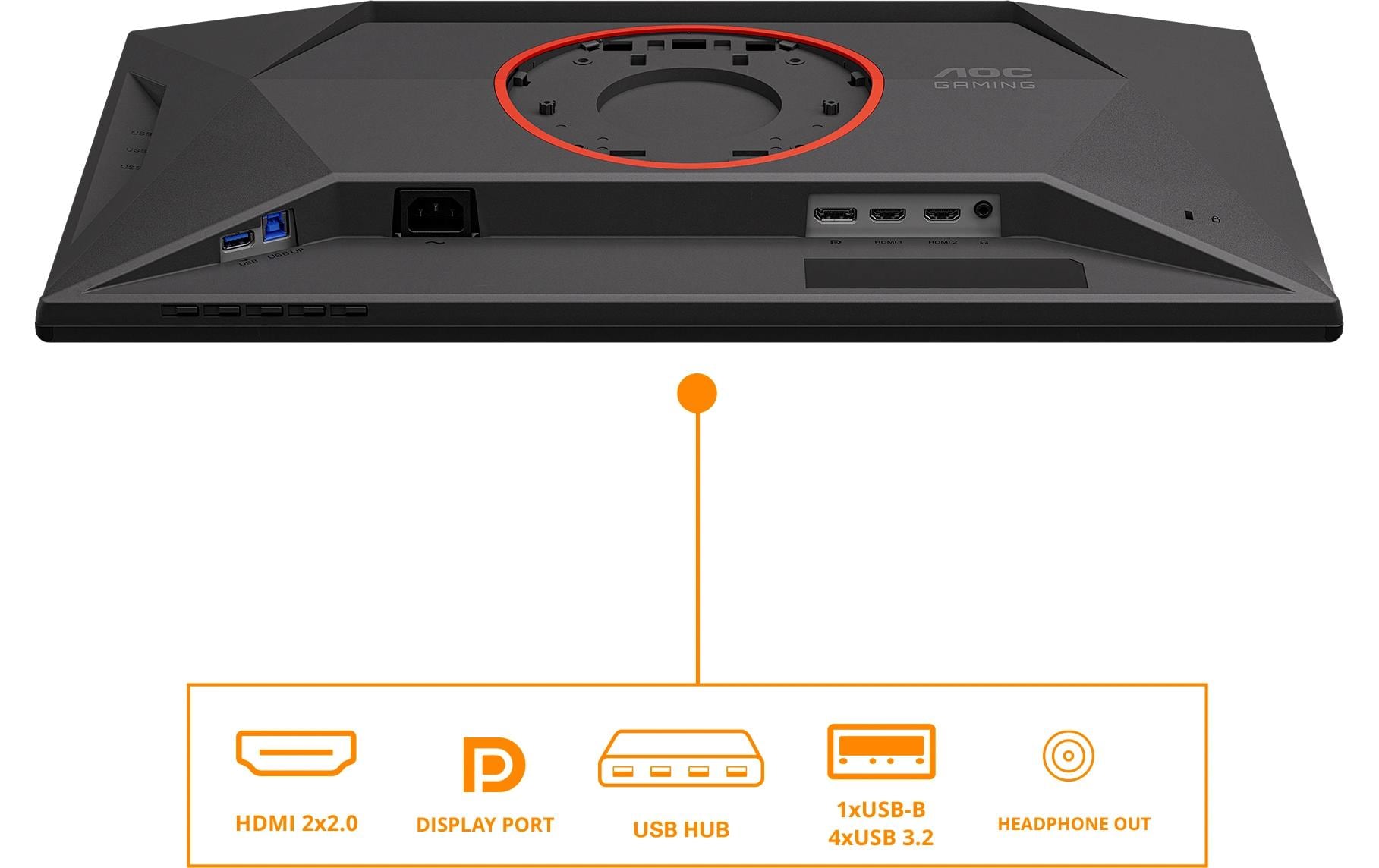 AOC 25G4KUR – Monitor, 24,5", IPS, 420 Hz, USB-Hub, Adaptive Sync, VESA 100 × 100, Schwarz