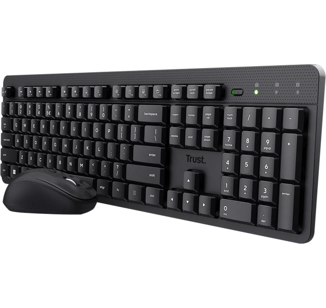 Trust Ody II Silent Desktop – Tastatur, kabellos, CH-Layout (DE-CH), Fullsize (mit Ziffernblock), Rubberdome