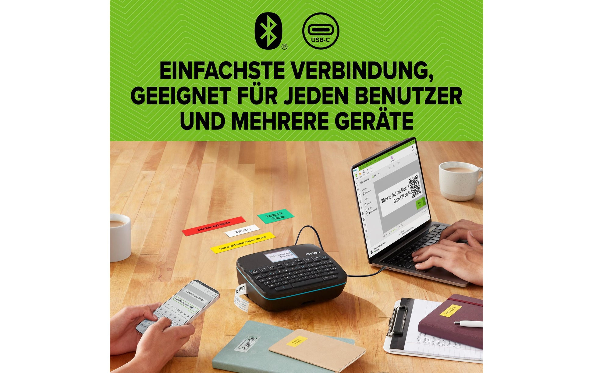 DYMO LabelManager 640CB – Beschriftungsgerät, Thermotransfer, USB-C, grafisches Display, einfache Tastatur