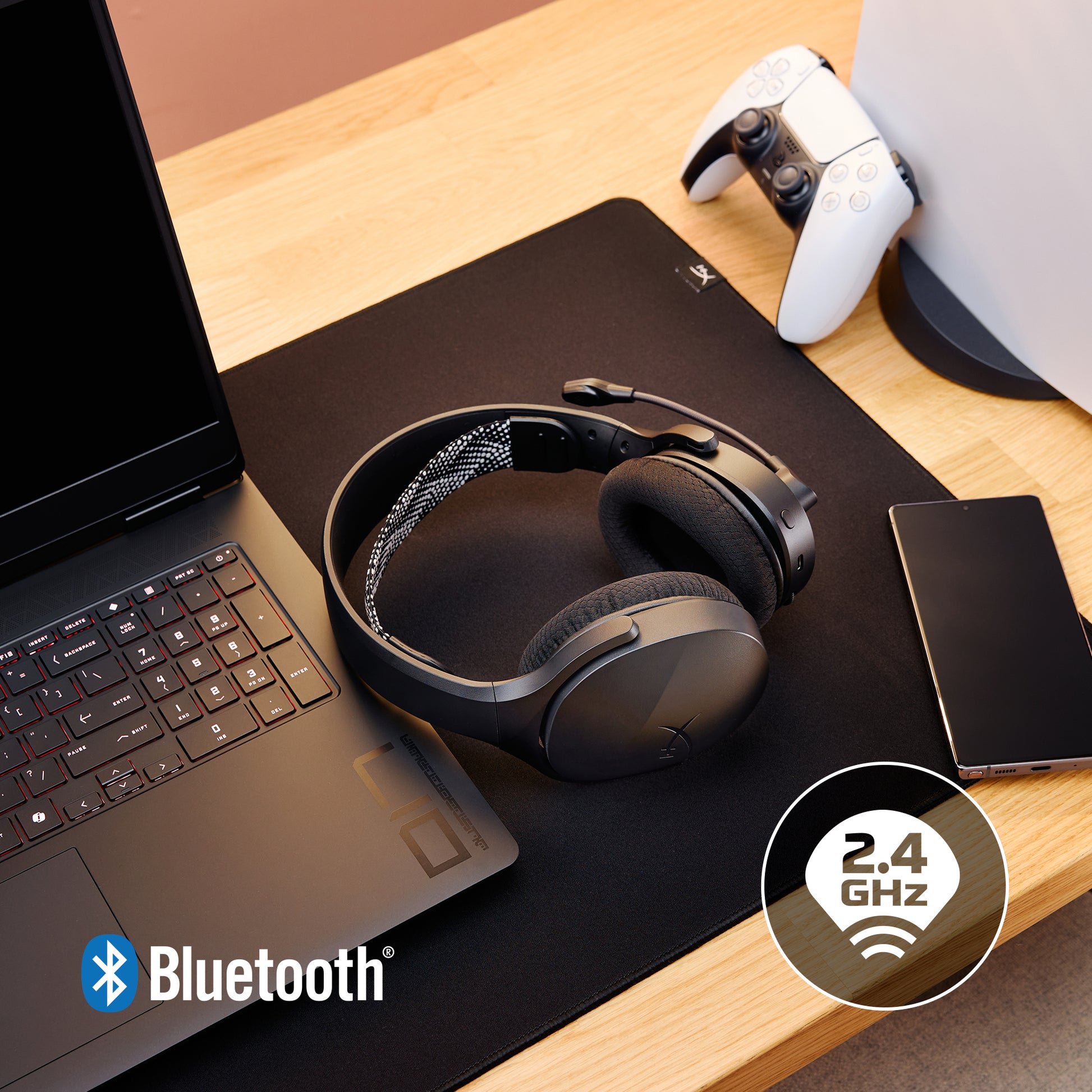 HyperX Cloud Jet Wireless Gaming-Headset – Over-Ear, Stereo, BT, Schwarz, BT 5.3