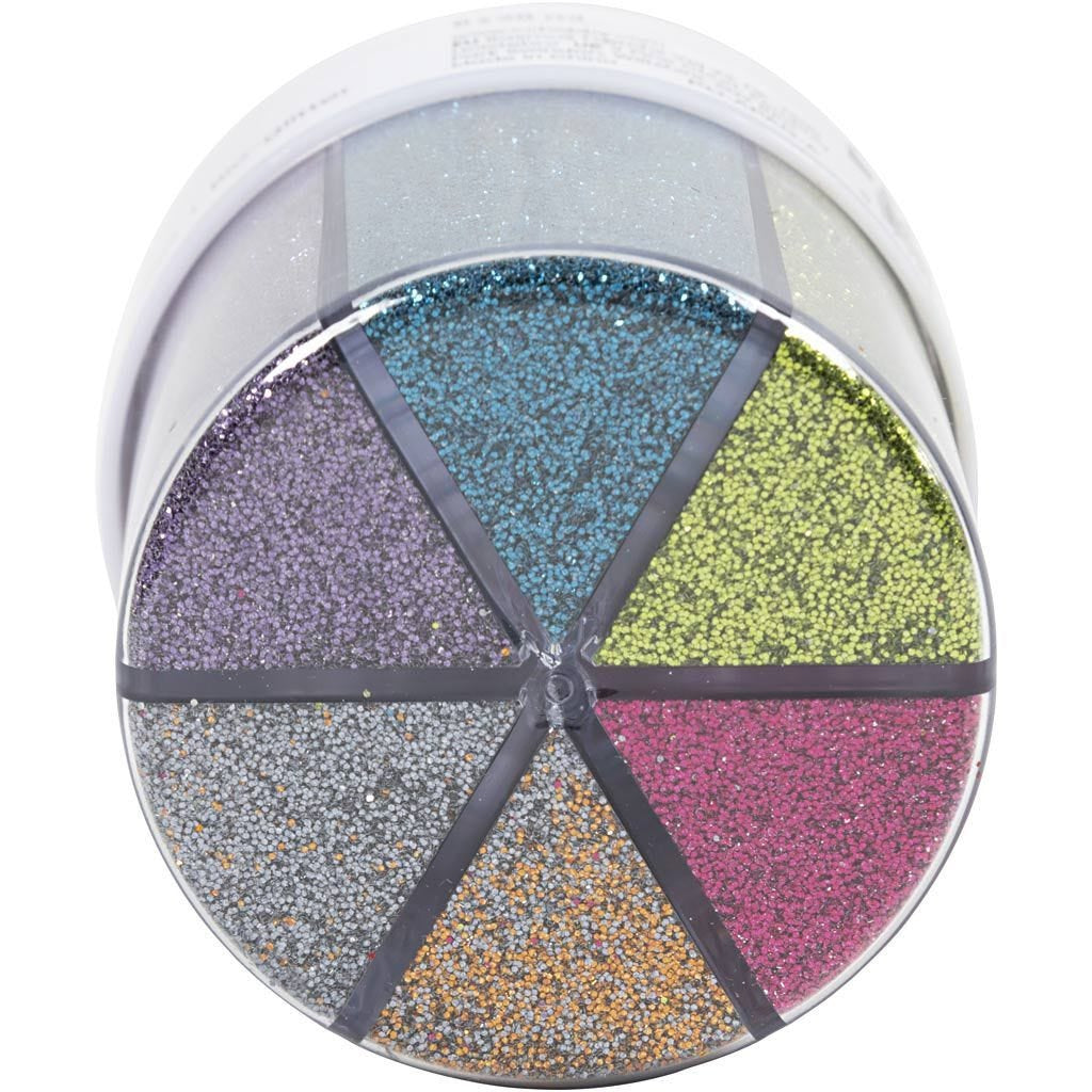 Creativ Company Glitterkleber, 6 Farben, 6 Tuben à 28 ml