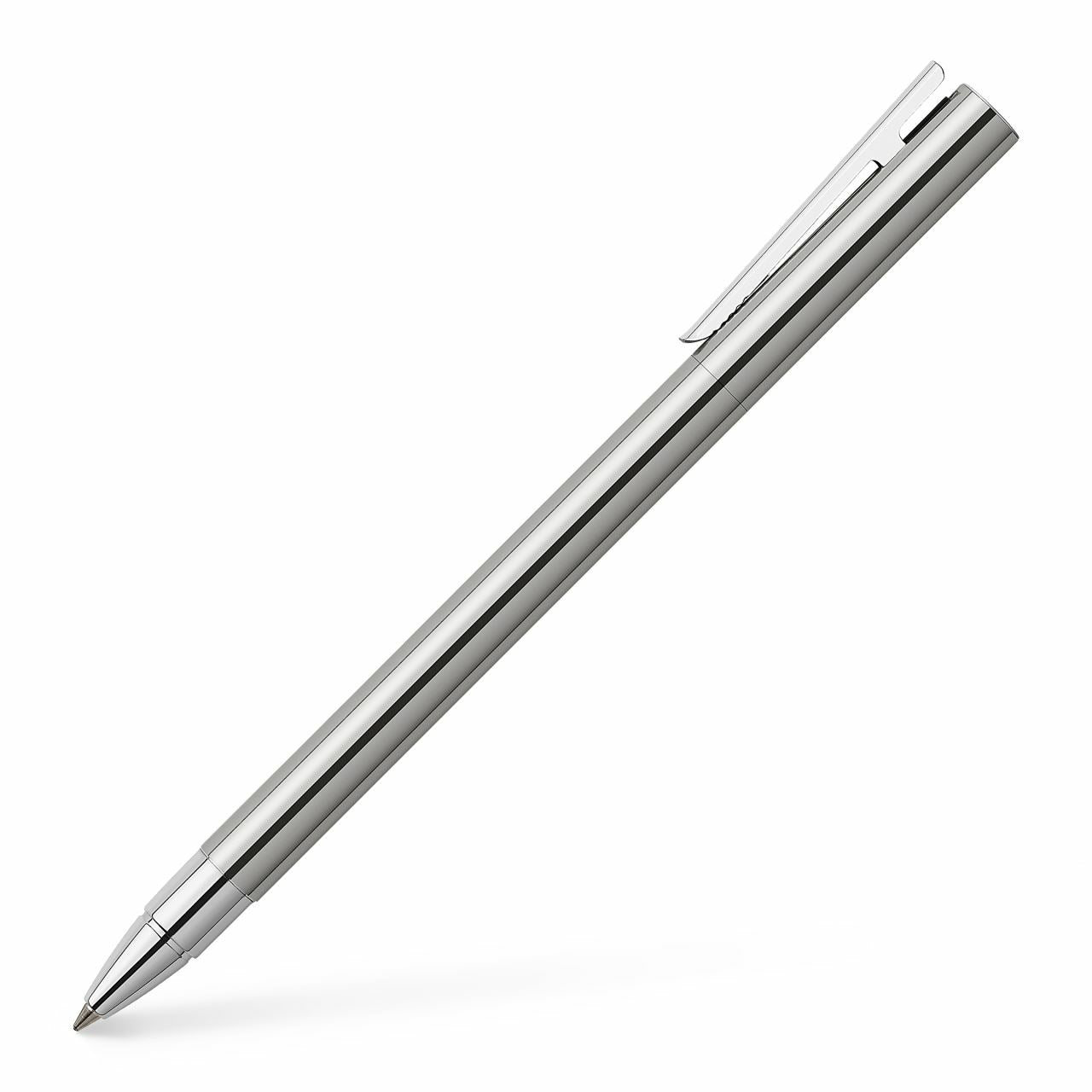 Faber-Castell NEO Slim – Tintenroller, Schwarz, Edelstahl, Silber
