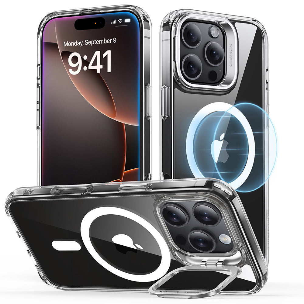 ESR Classic Hybrid Backcover – für Apple iPhone 16 Pro Max, MagSafe, mit Ständer, Transparent, HaloLock