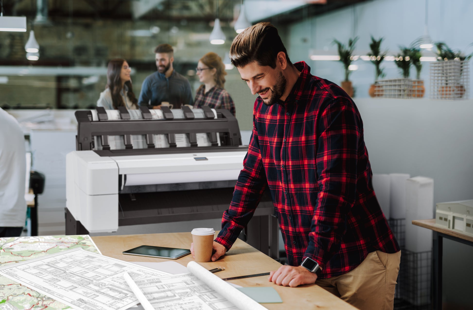 HP DesignJet T1600dr – Grossformat-Plotter, 36" (914 mm), A0, LAN, Wi‑Fi Direct