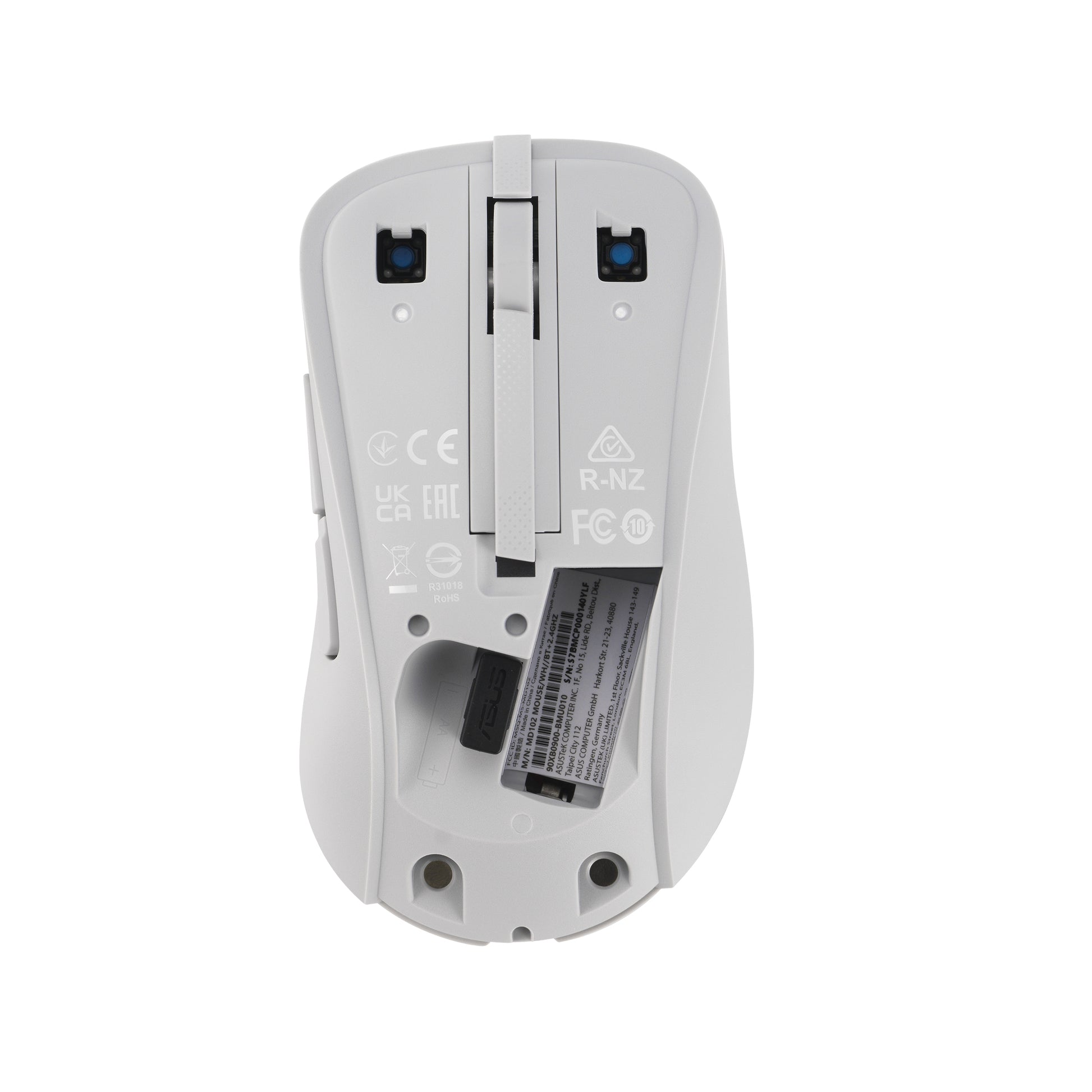 ASUS MD102 – Maus – Kabellos (Bluetooth/2,4 GHz), rechts, weiss