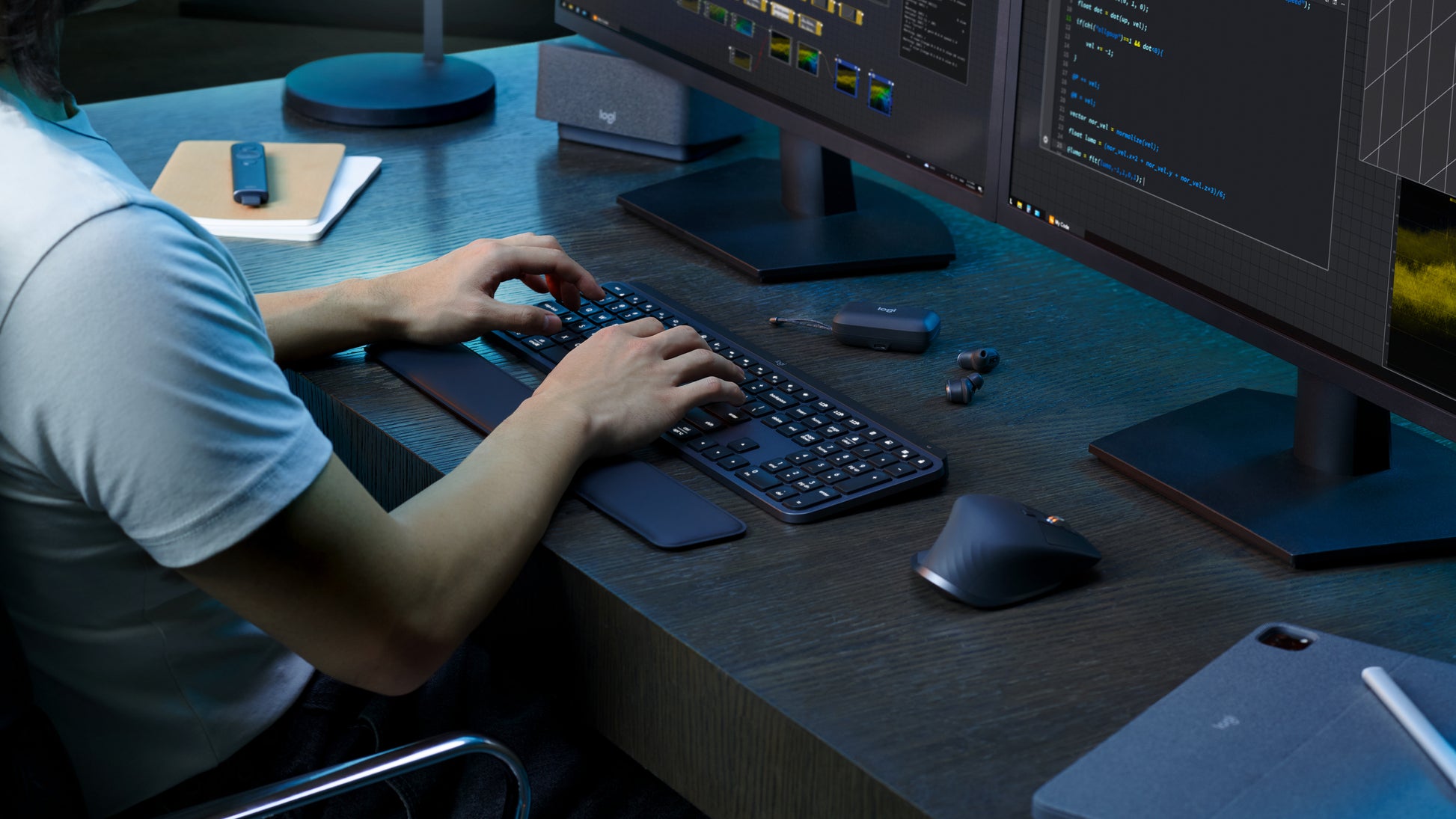 Logitech MX Keys S Advanced – Tastatur, kabellos, beleuchtet, Graphit